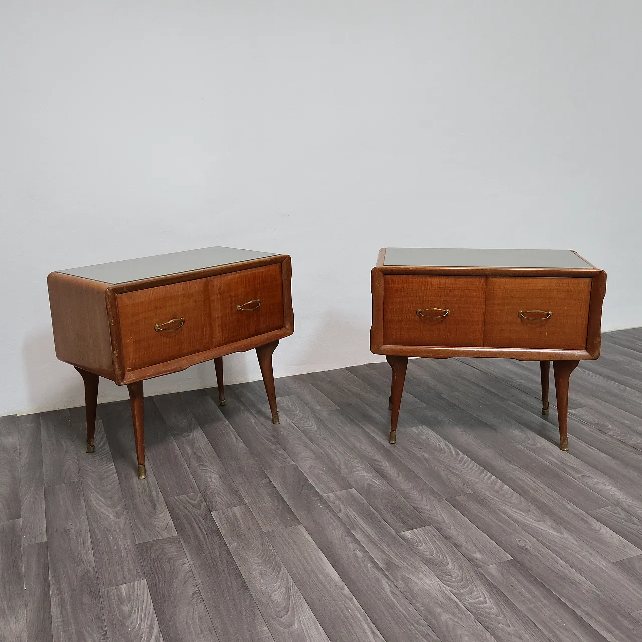 Pair of Nightstands Gio Ponti Style, 1950s 5
