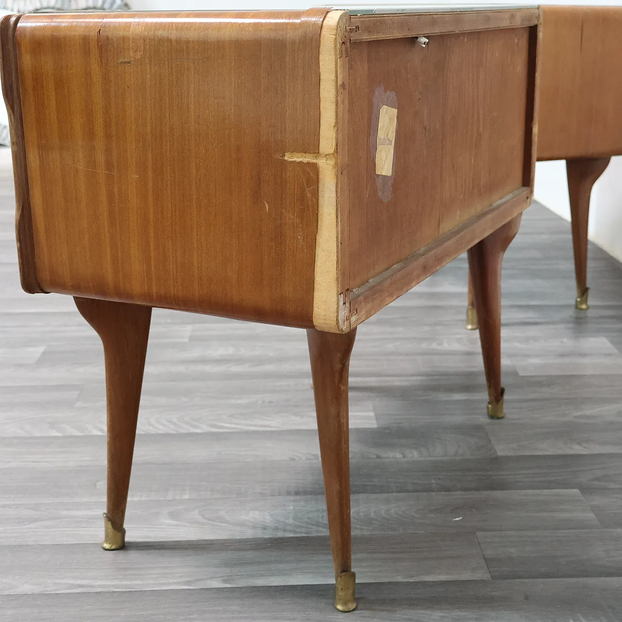Pair of Nightstands Gio Ponti Style, 1950s 9