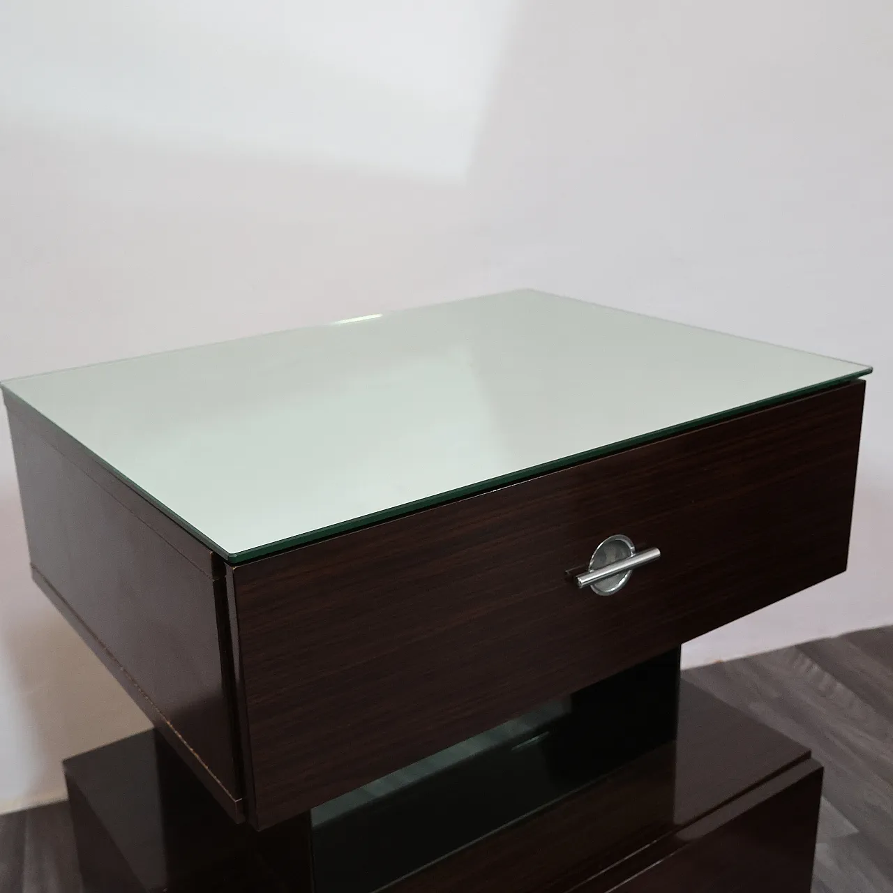 Pair of bedside tables ebano Cubic, 80s 12