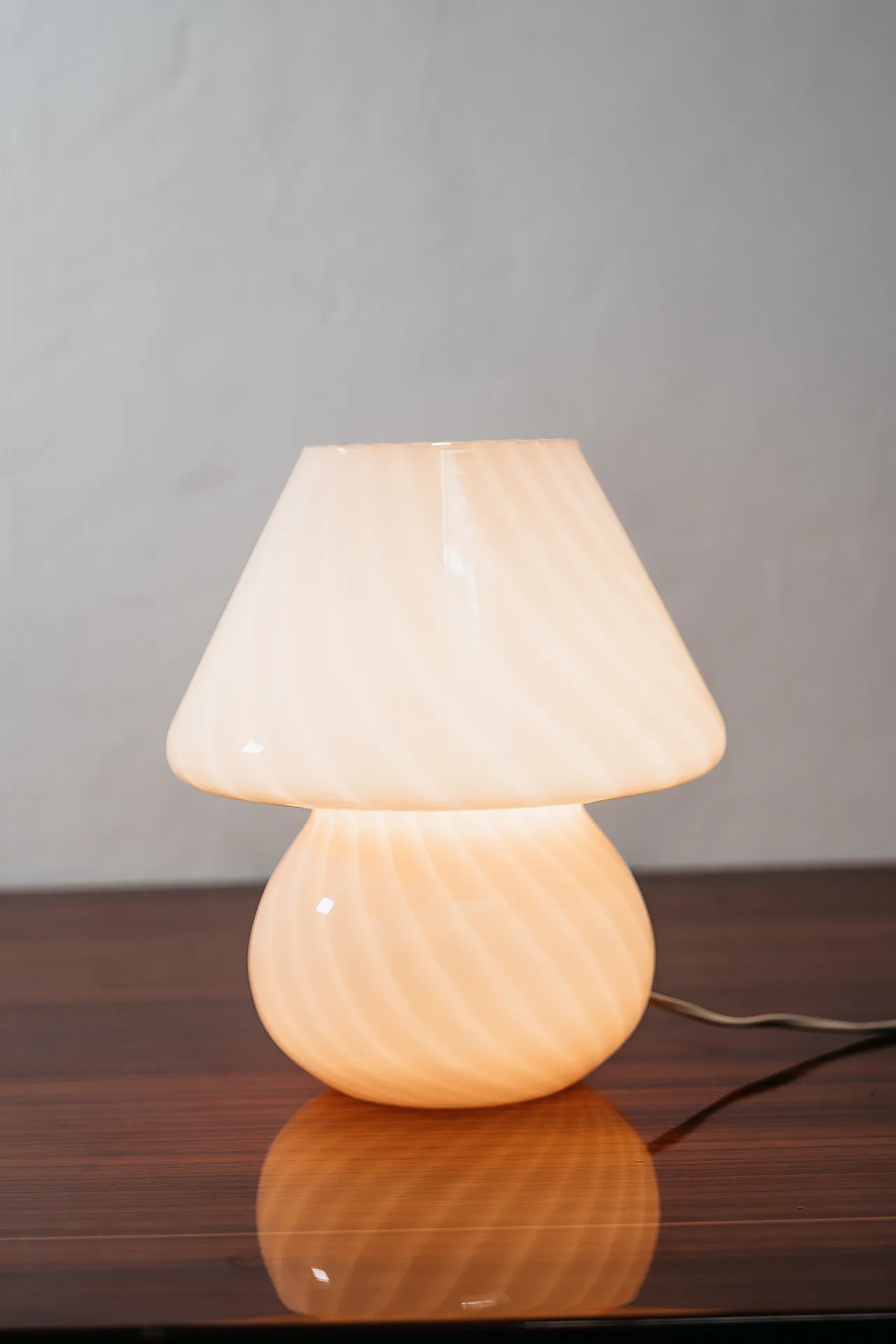Pair of Pink Mushroom Murano Table Lamps, 1970s 8
