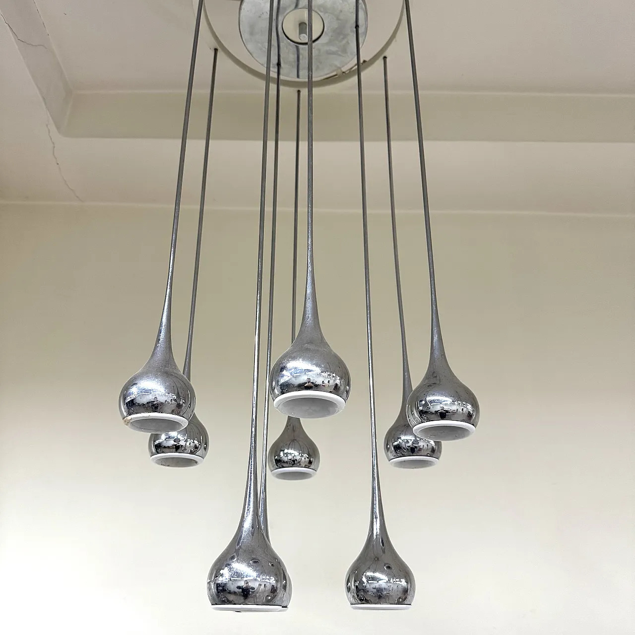 Angelo Brotto Esperia Lampadario 9 Luci Design Modernariato 1970’s 3