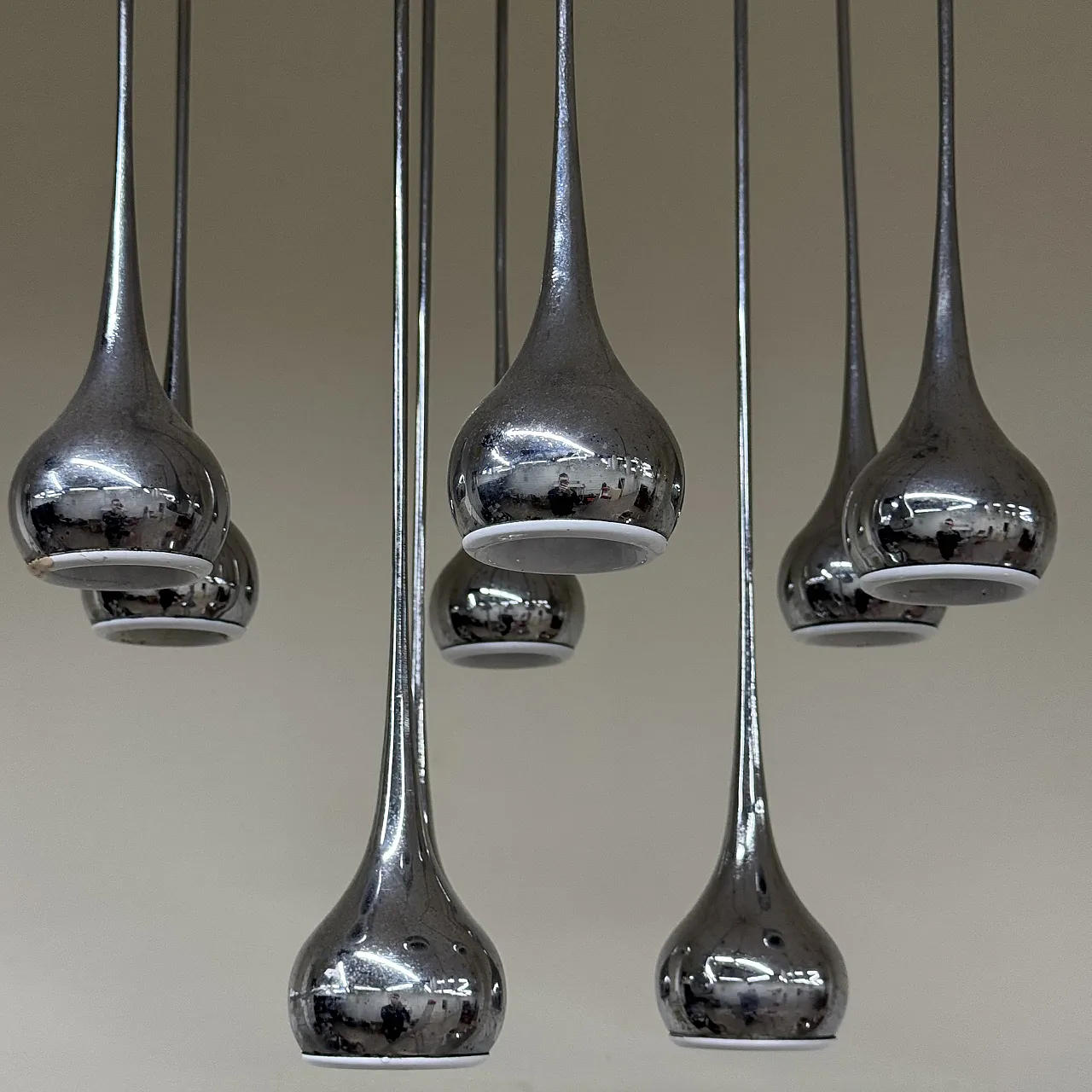 Angelo Brotto Esperia Lampadario 9 Luci Design Modernariato 1970’s 4