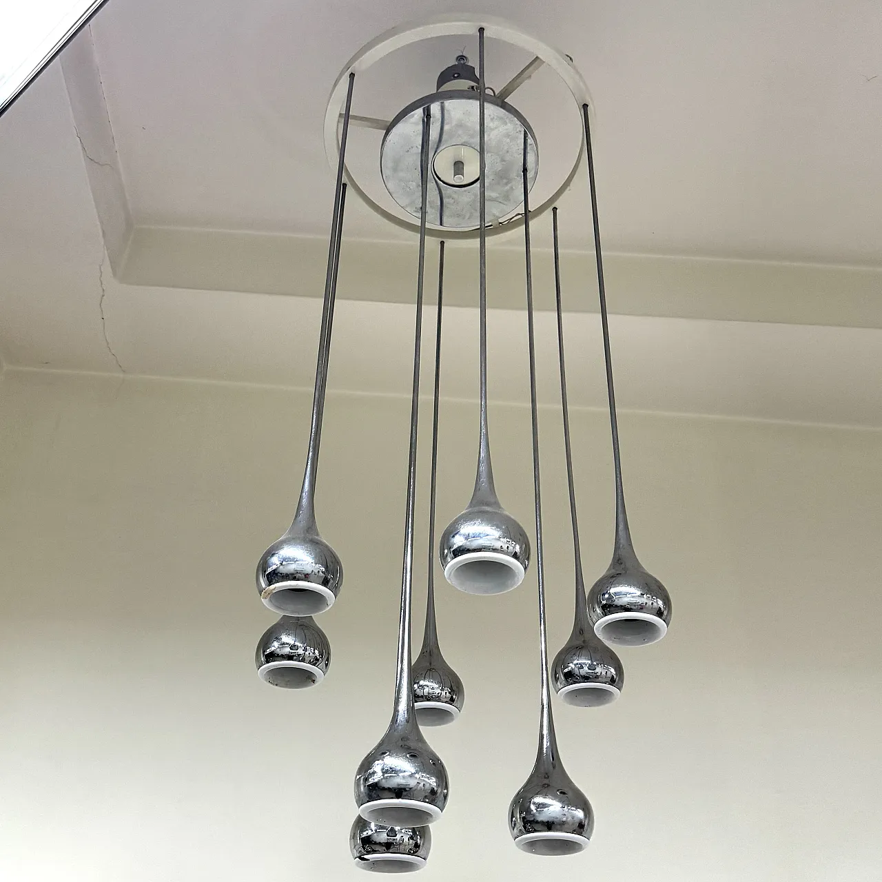 Angelo Brotto Esperia Lampadario 9 Luci Design Modernariato 1970’s 5