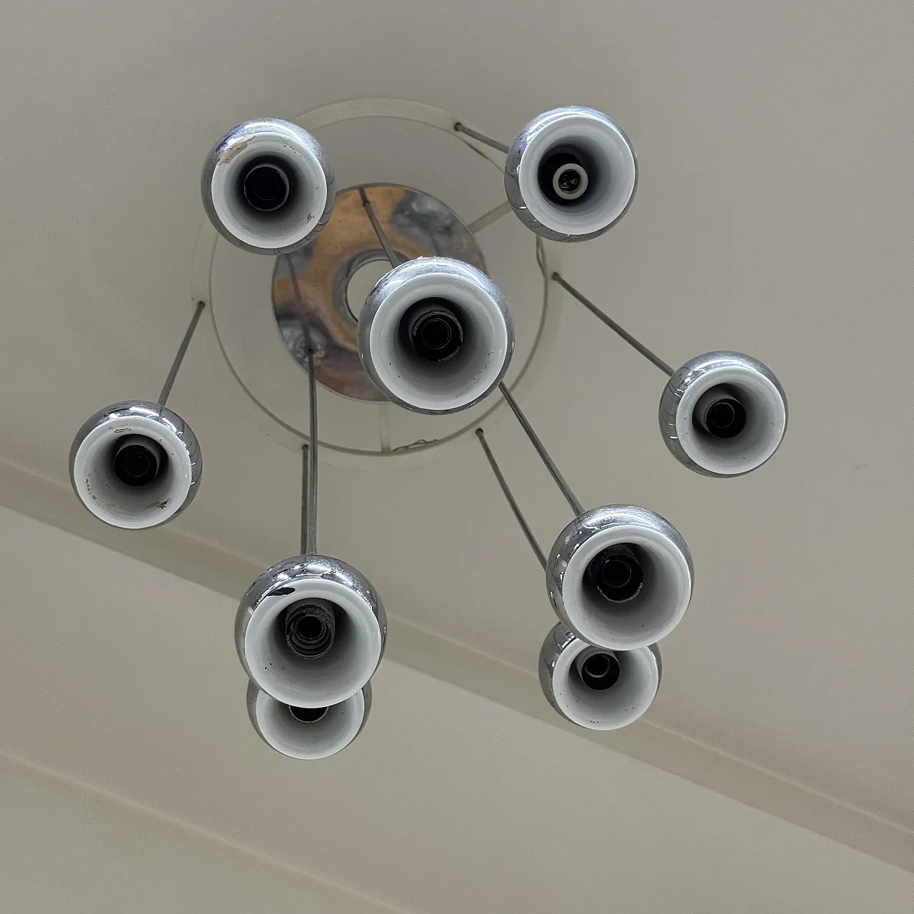 Angelo Brotto Esperia Lampadario 9 Luci Design Modernariato 1970’s 7