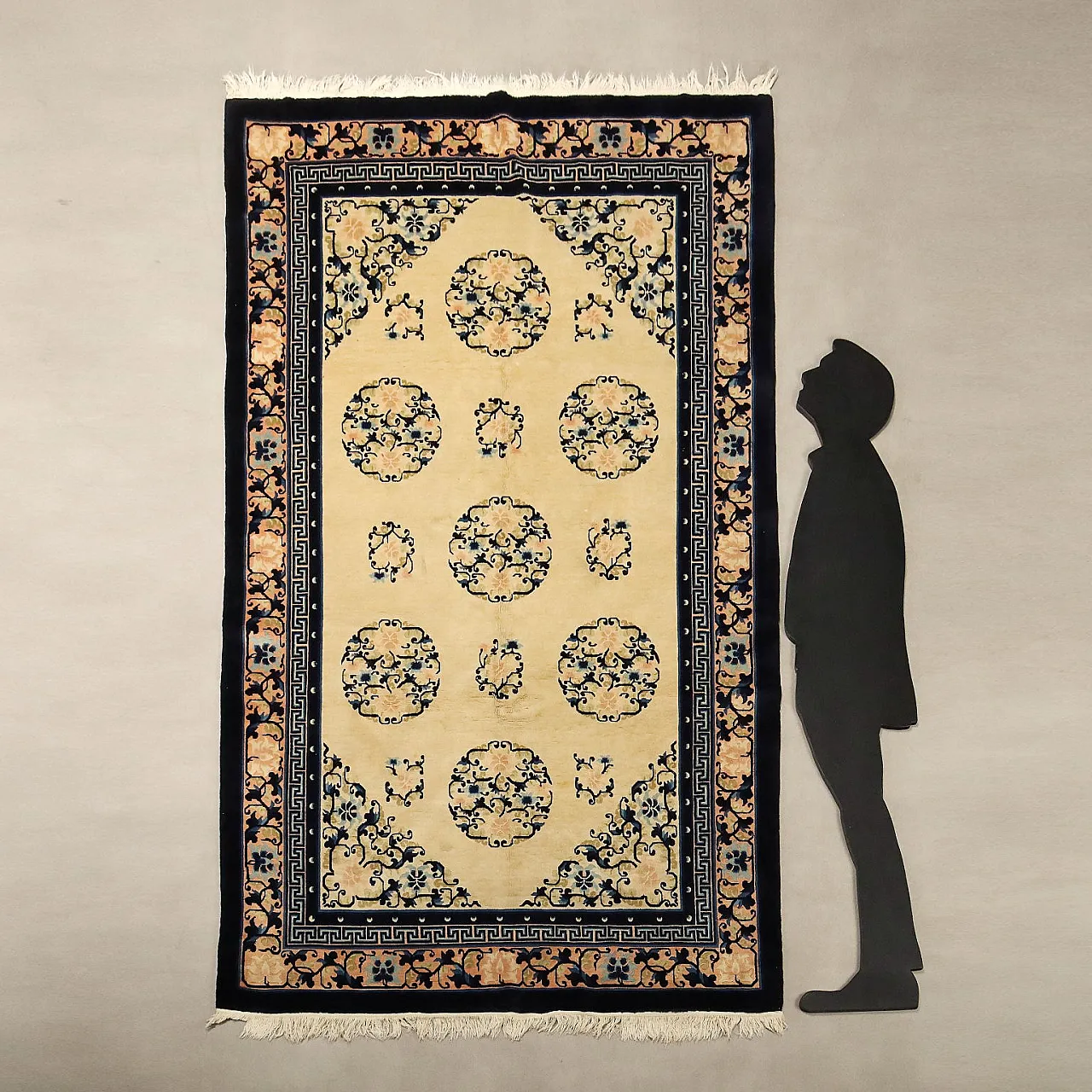 Peking rug in cotton and wool, 20th century 2