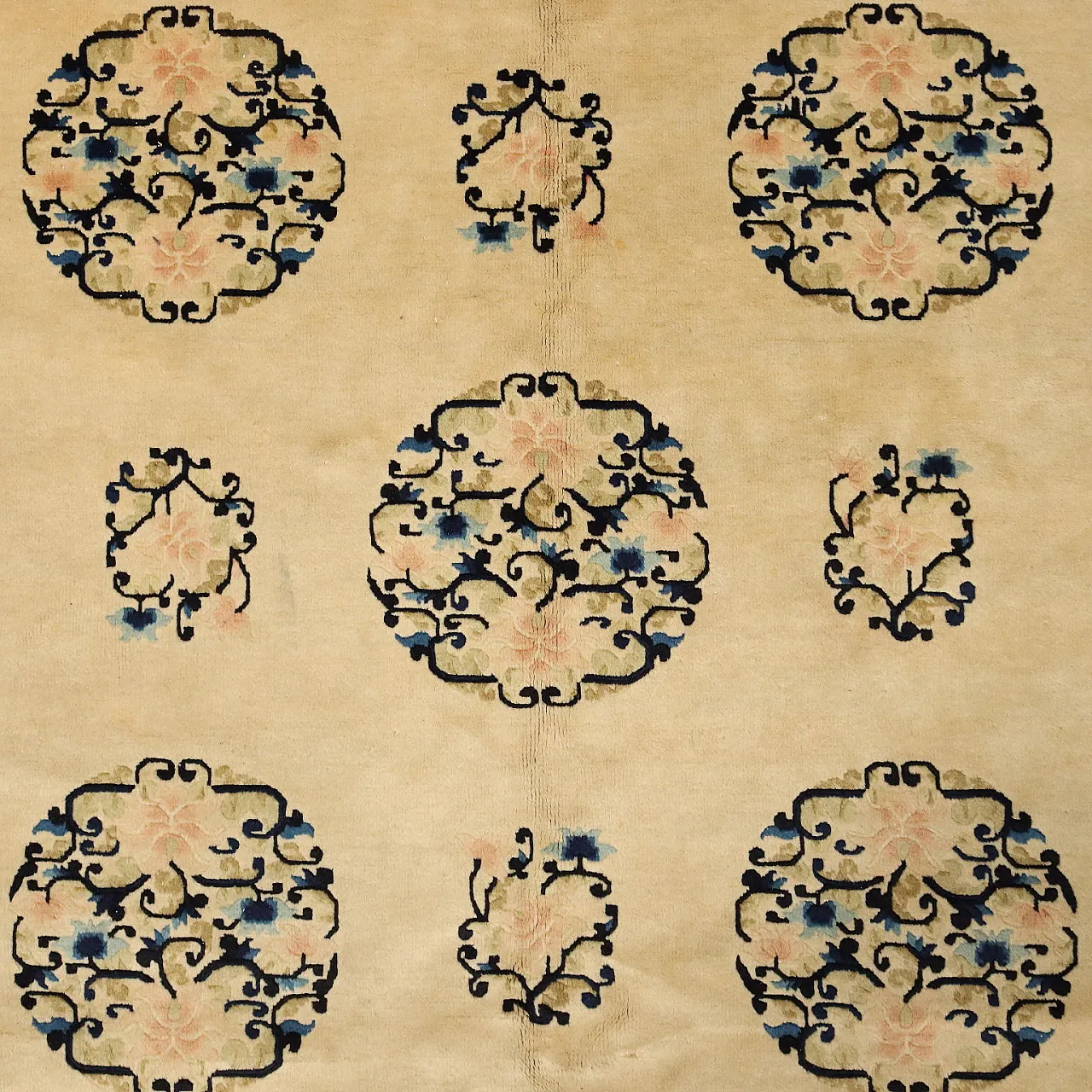 Peking rug in cotton and wool, 20th century 4