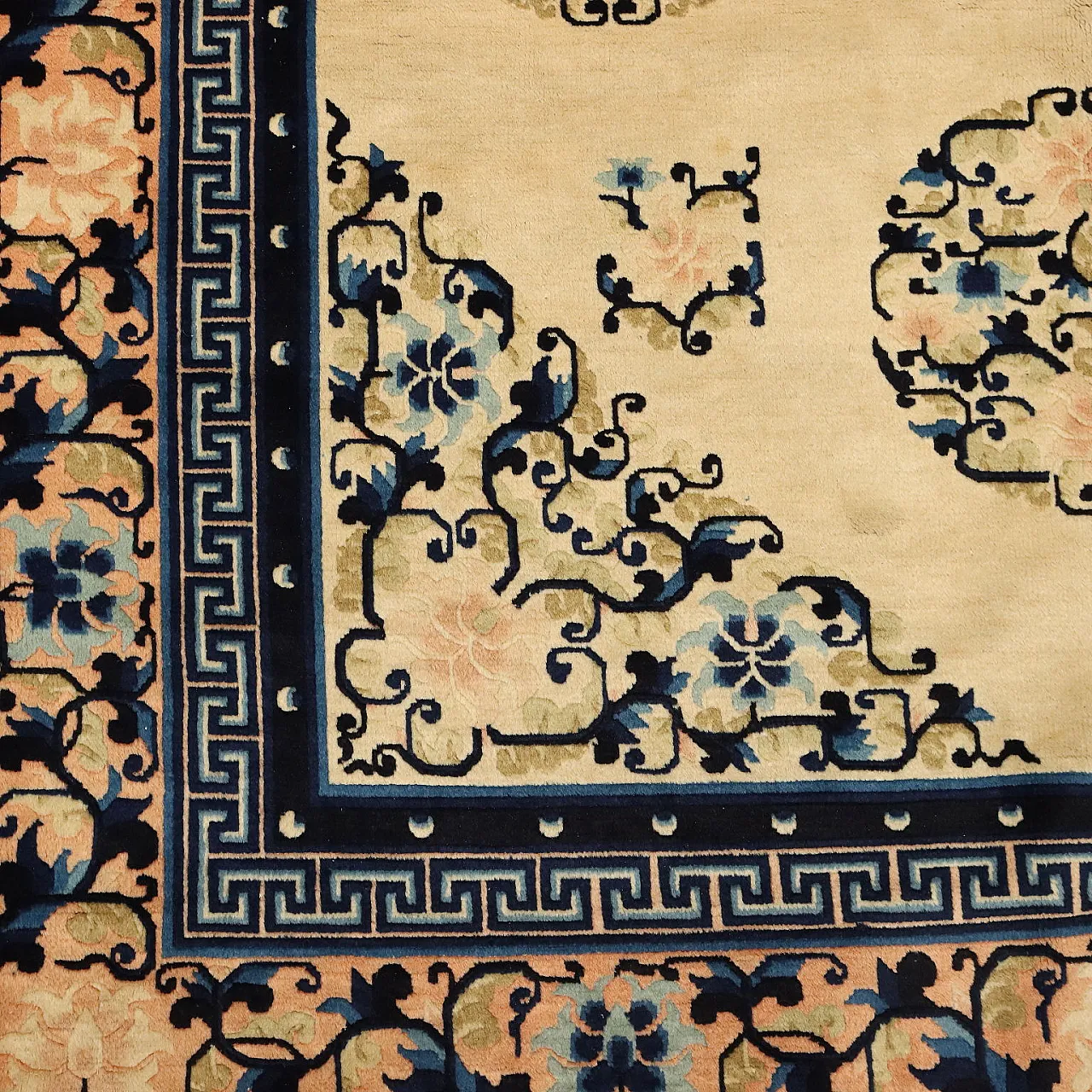 Peking rug in cotton and wool, 20th century 5