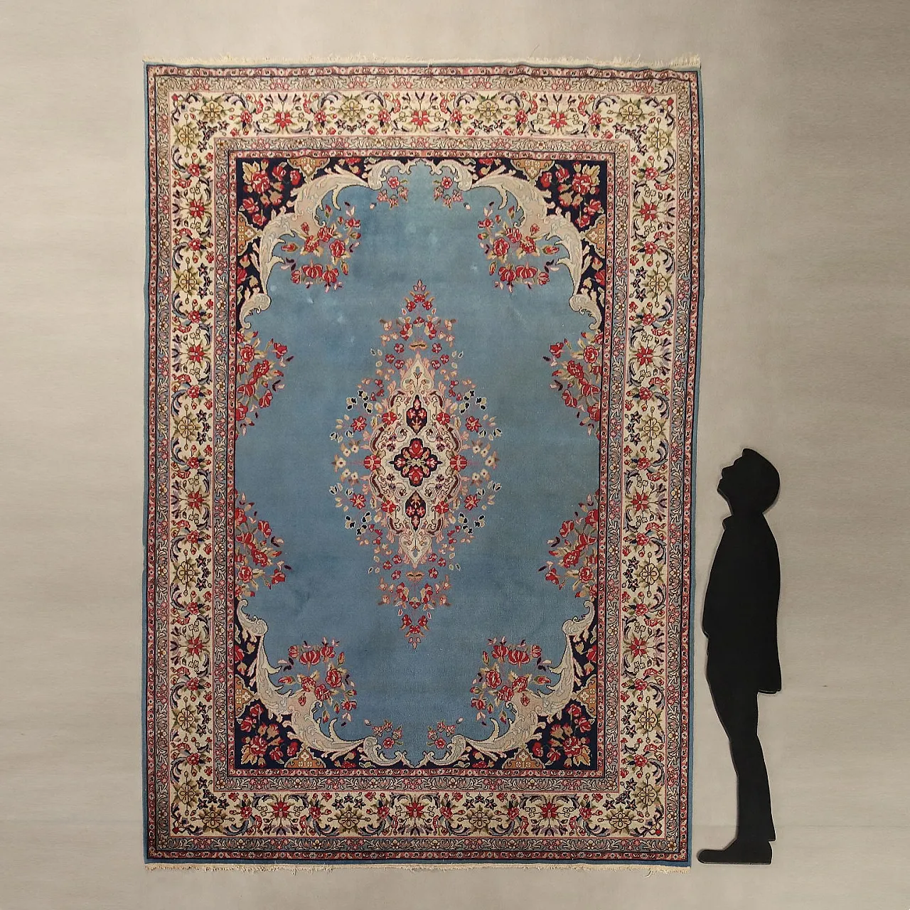 Kerman rug in cotton and wool, 20th century 2