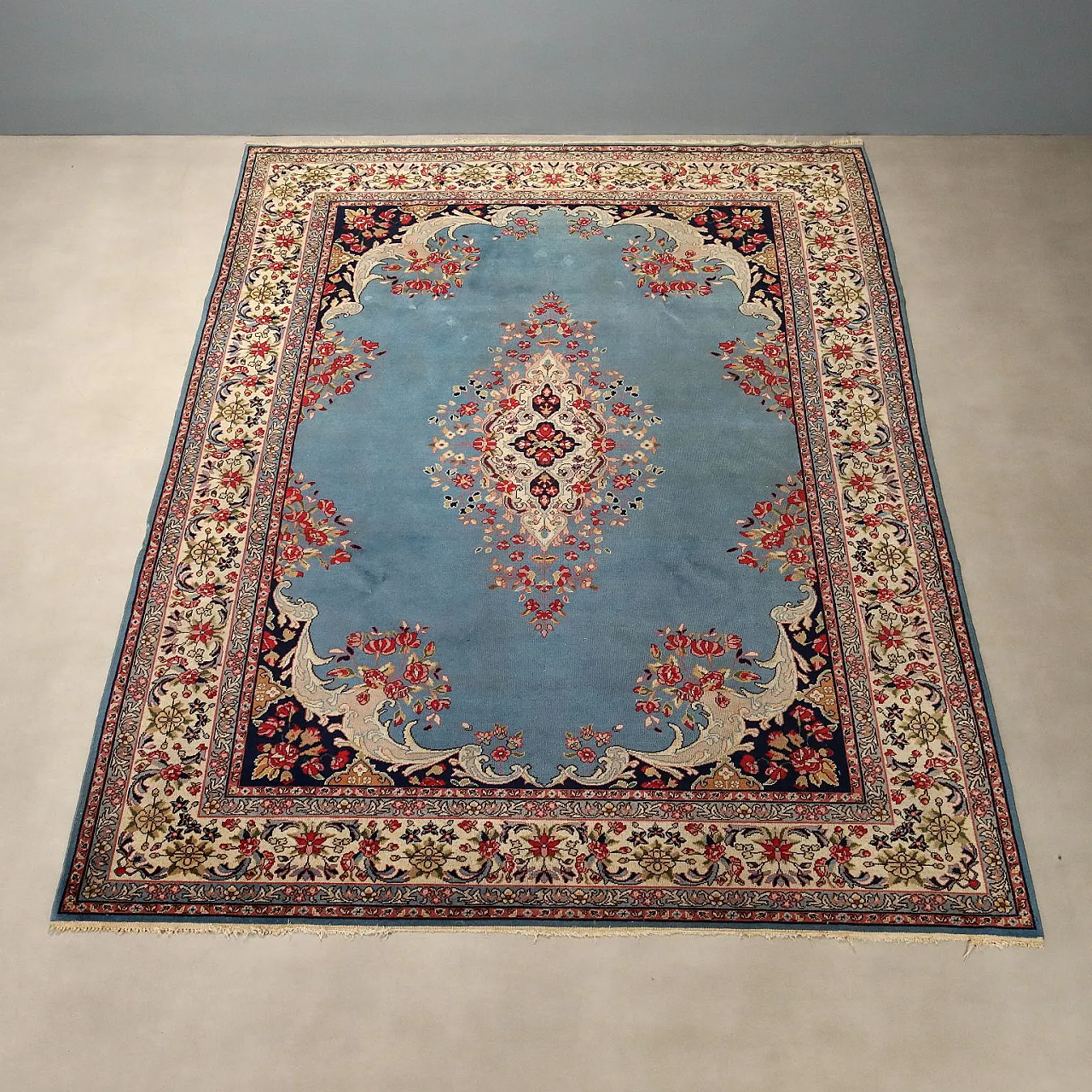 Kerman rug in cotton and wool, 20th century 3
