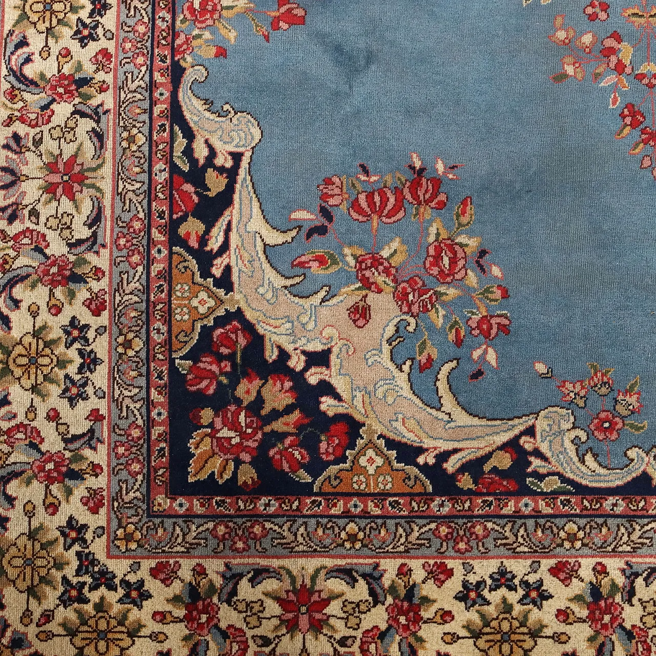 Kerman rug in cotton and wool, 20th century 5