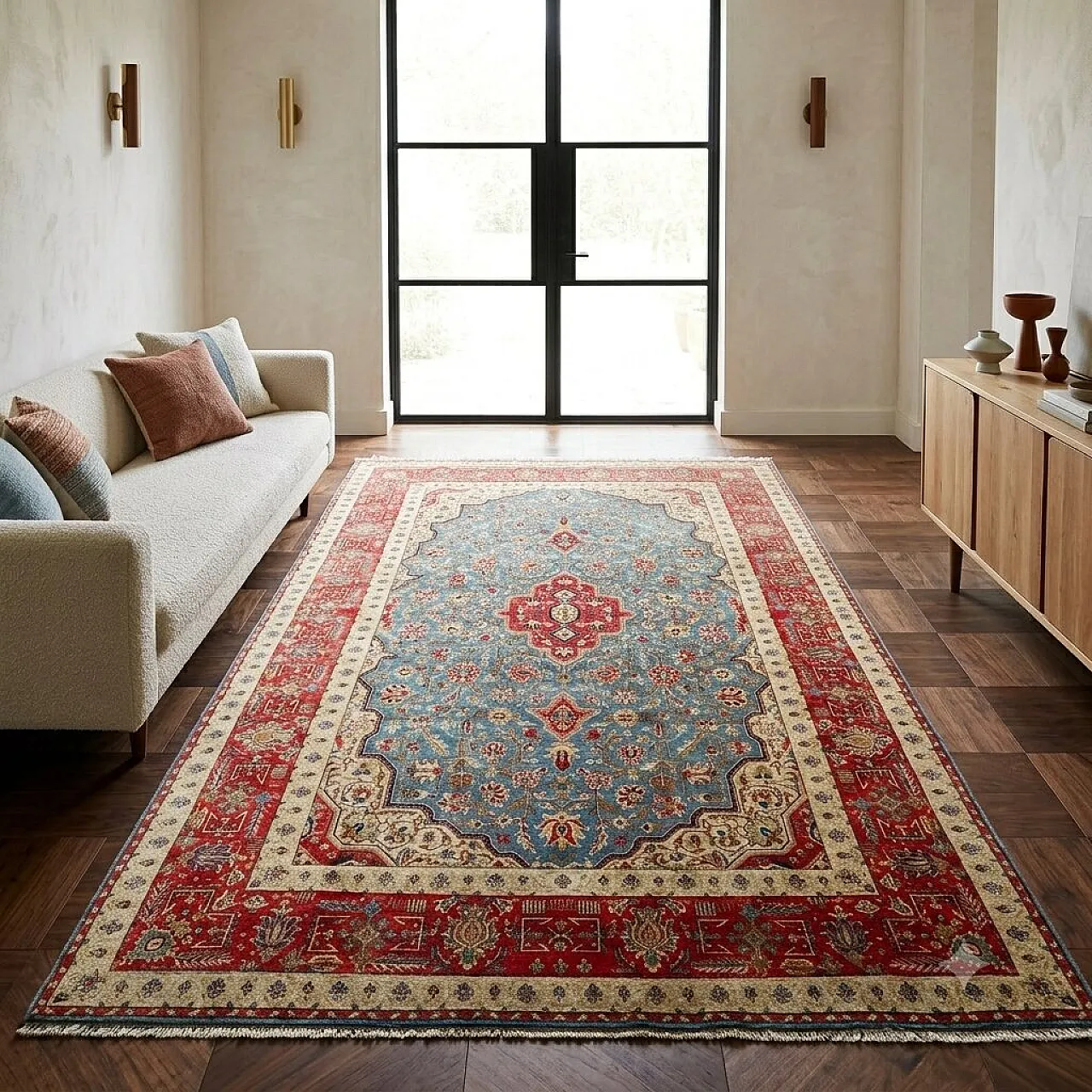 Tabriz rug in cotton and wool, 20th century 2