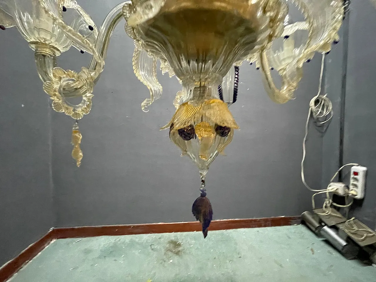 Lampadario veneziano in vetro di Murano, anni '60 3