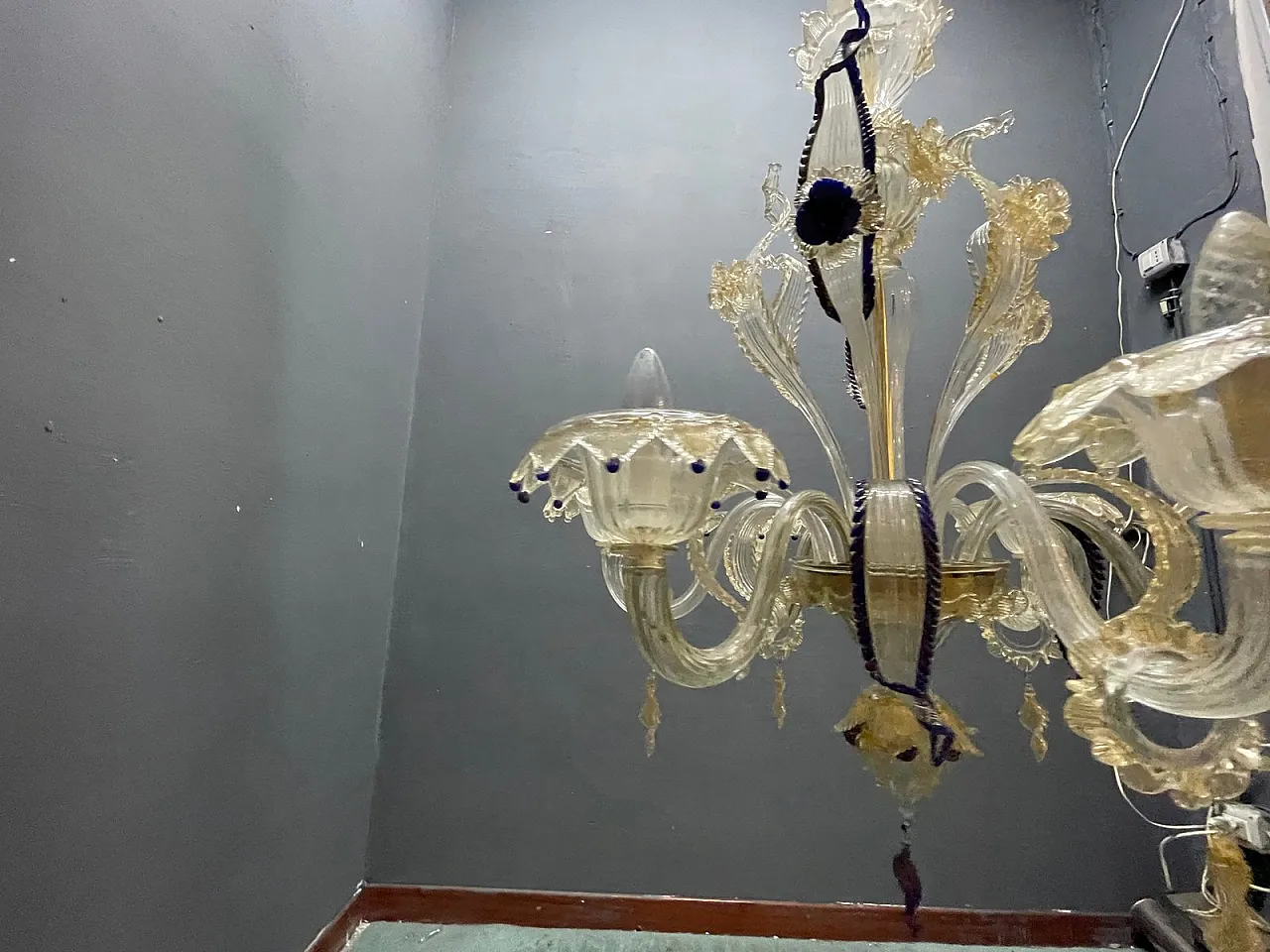 Lampadario veneziano in vetro di Murano, anni '60 13