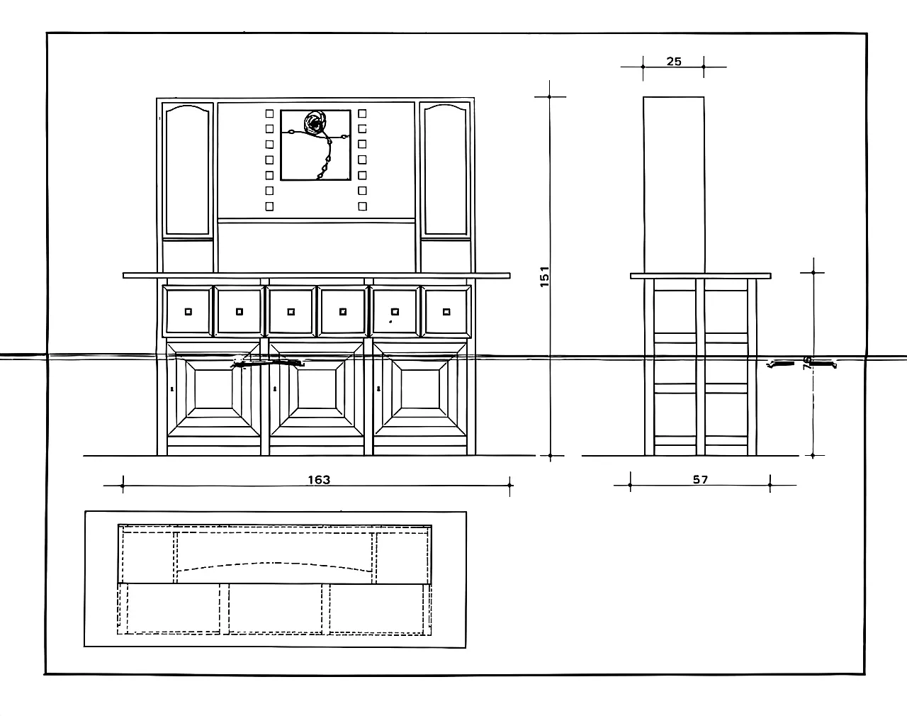 Credenza D.S. 5 di Charles Rennie Mackintosh per Cassina, anni '80 13