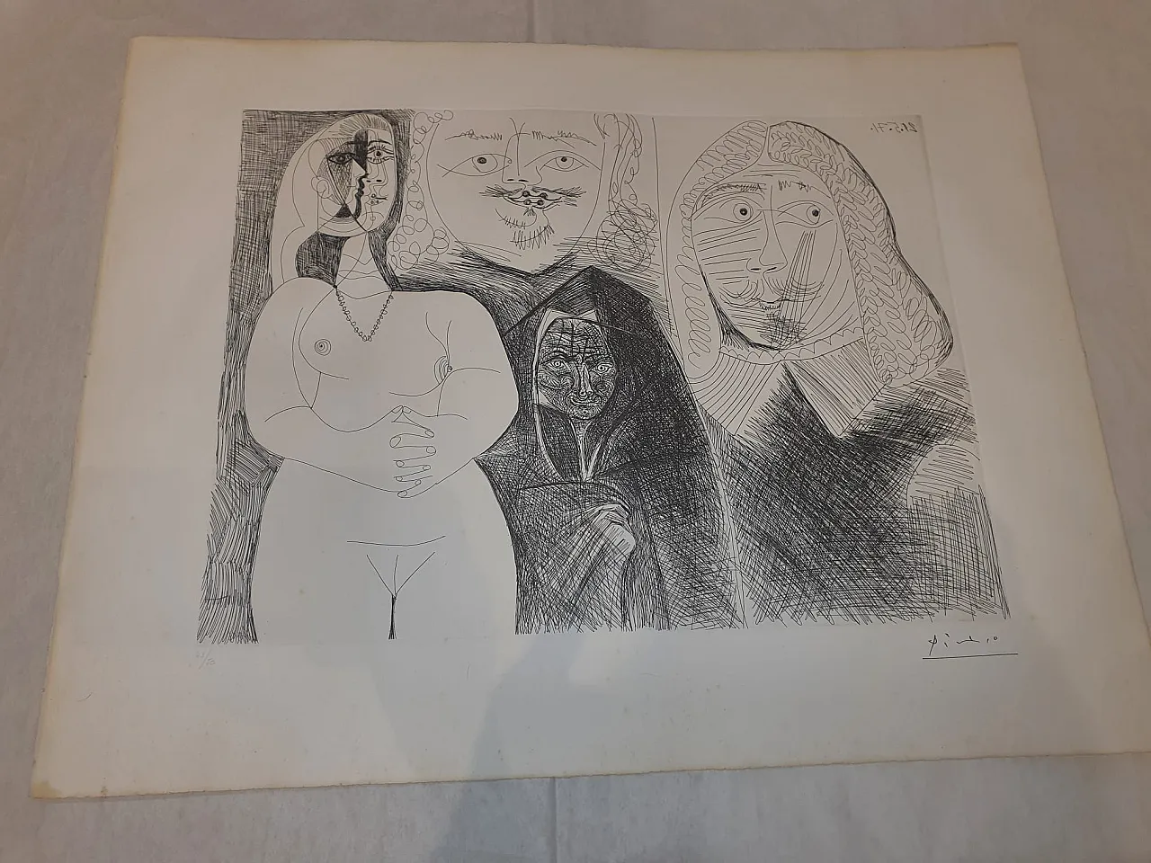 Acquaforte originale "Serie 156" con certificato di Pablo Picasso, 70s 1