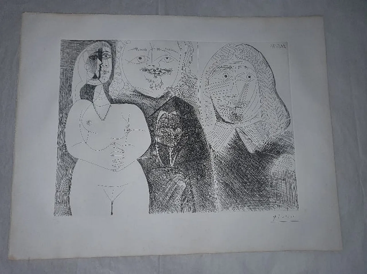 Acquaforte originale "Serie 156" con certificato di Pablo Picasso, 70s 5