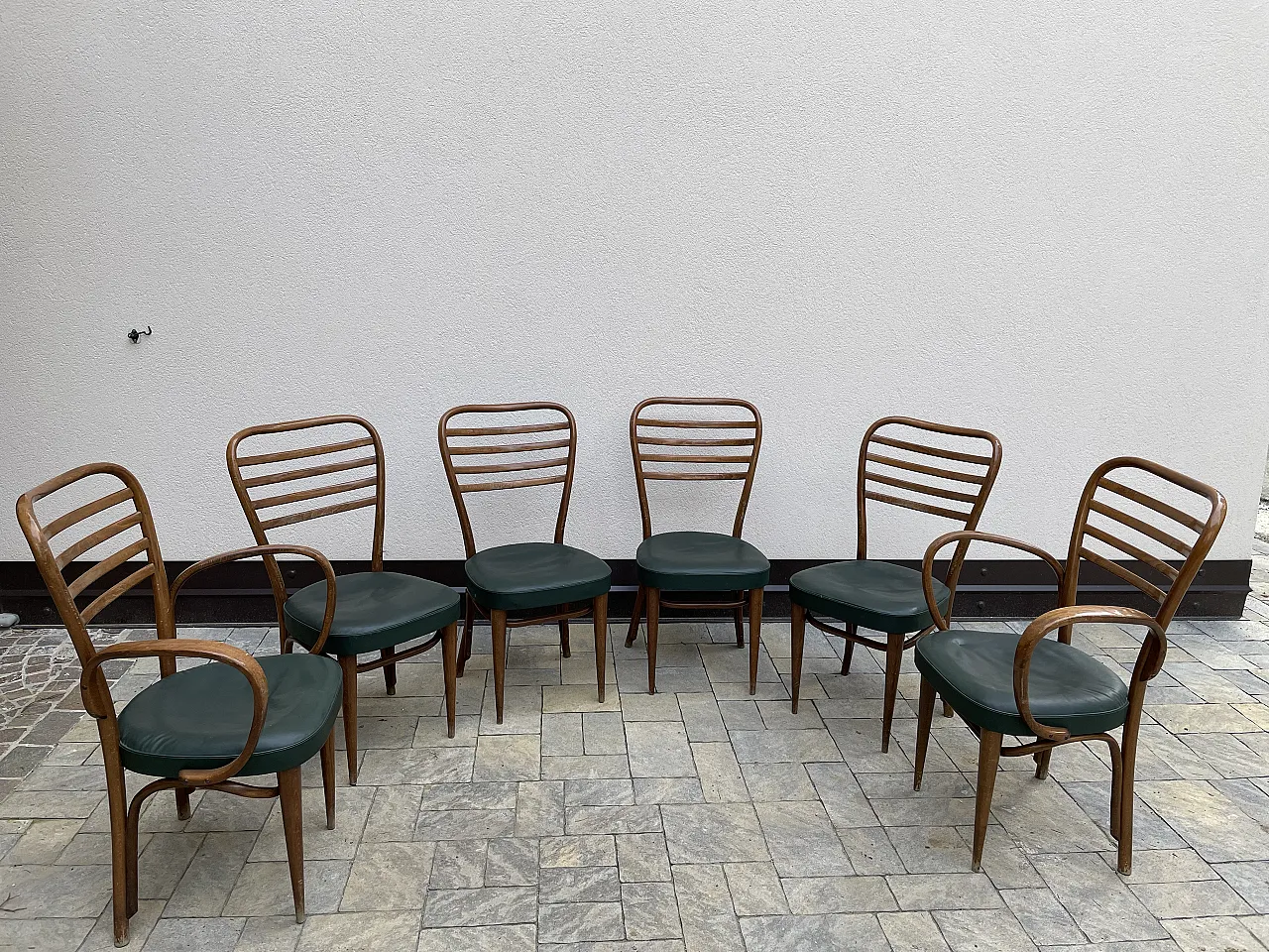 4 "Italia series" chairs and 2 "Dalia" armchairs by Gorgone, 50s 1