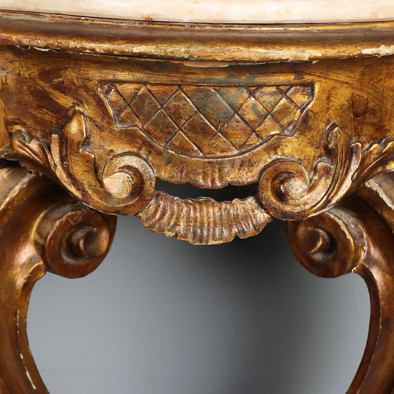 Drop-shaped console in gilded wood, 19th century 5