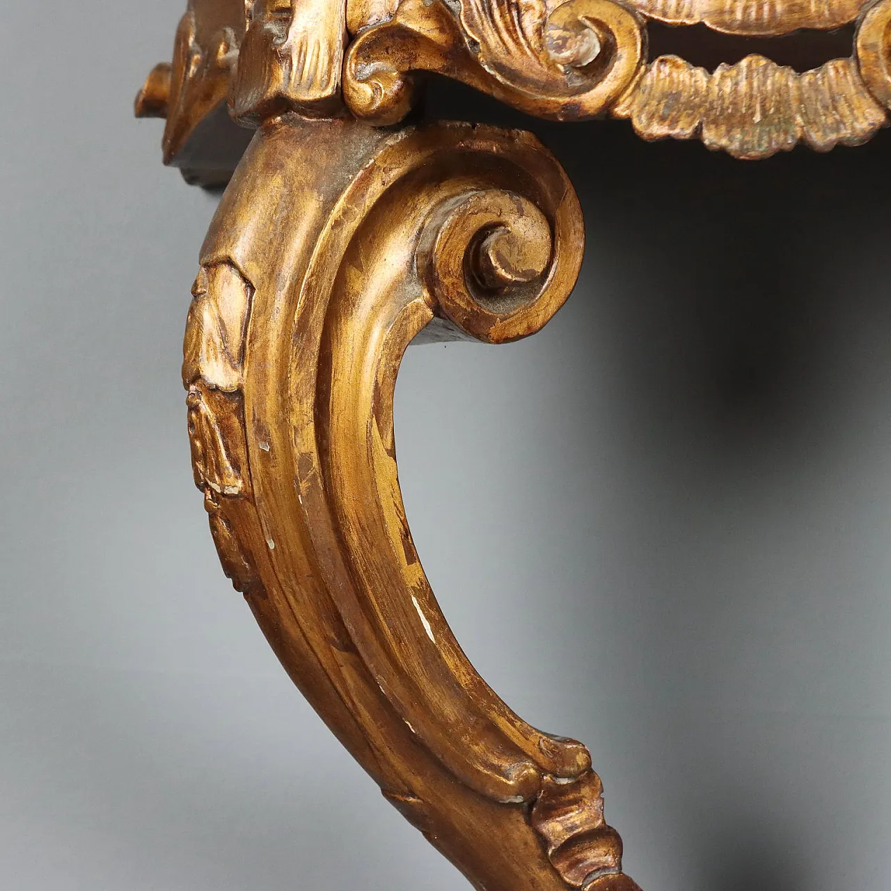 Drop-shaped console in gilded wood, 19th century 7
