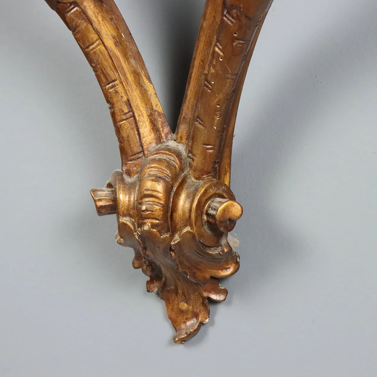 Drop-shaped console in gilded wood, 19th century 8