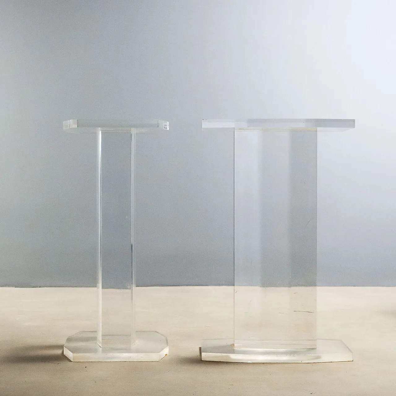 Pair of plexiglas columns, 1980s 3