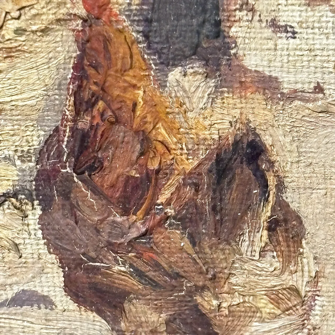 Antique oil painting on canvas popular court scene from the early 1900s, size 40 7