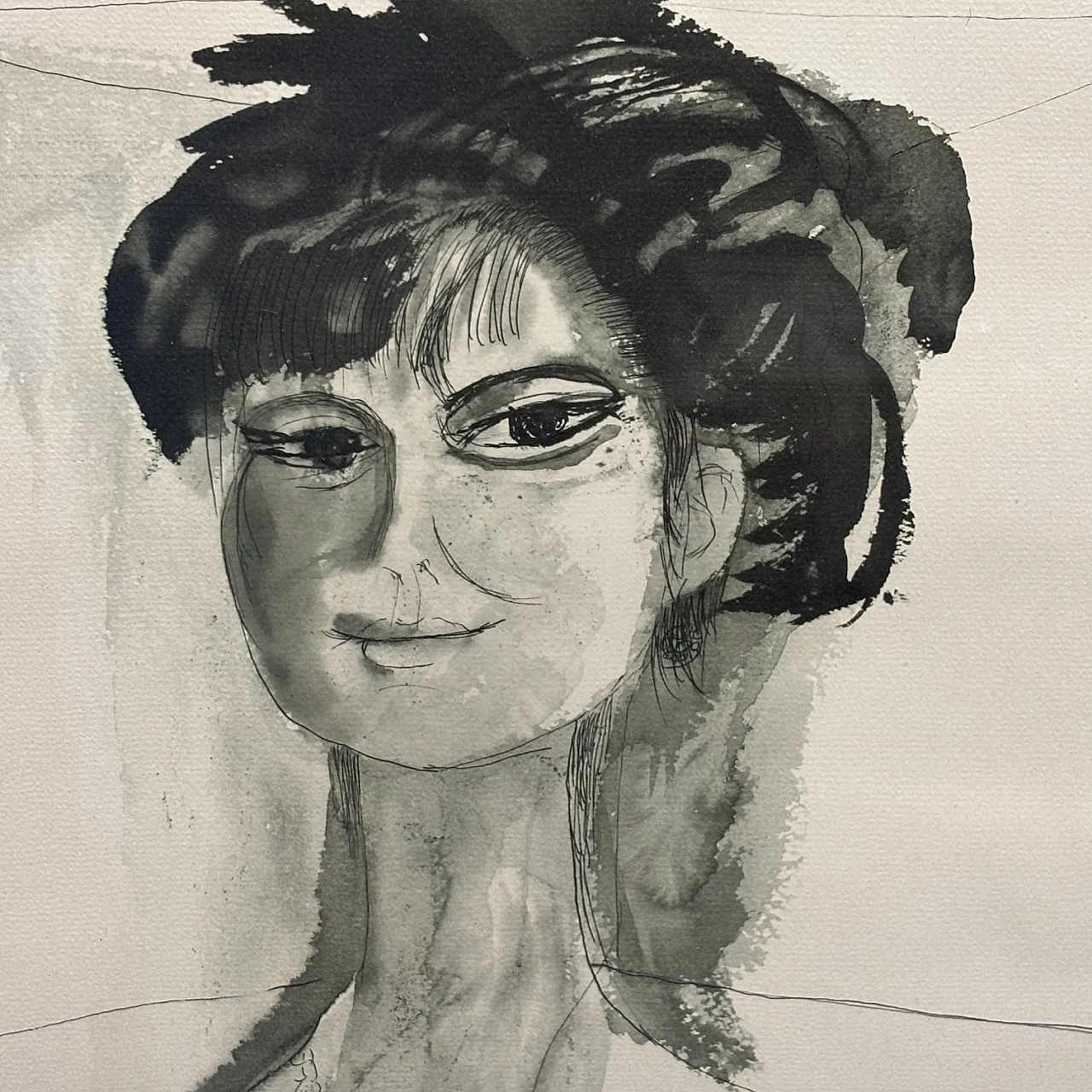 Dipinto Acquarello Bruno Cassinari “Volto di donna“, 1961 4