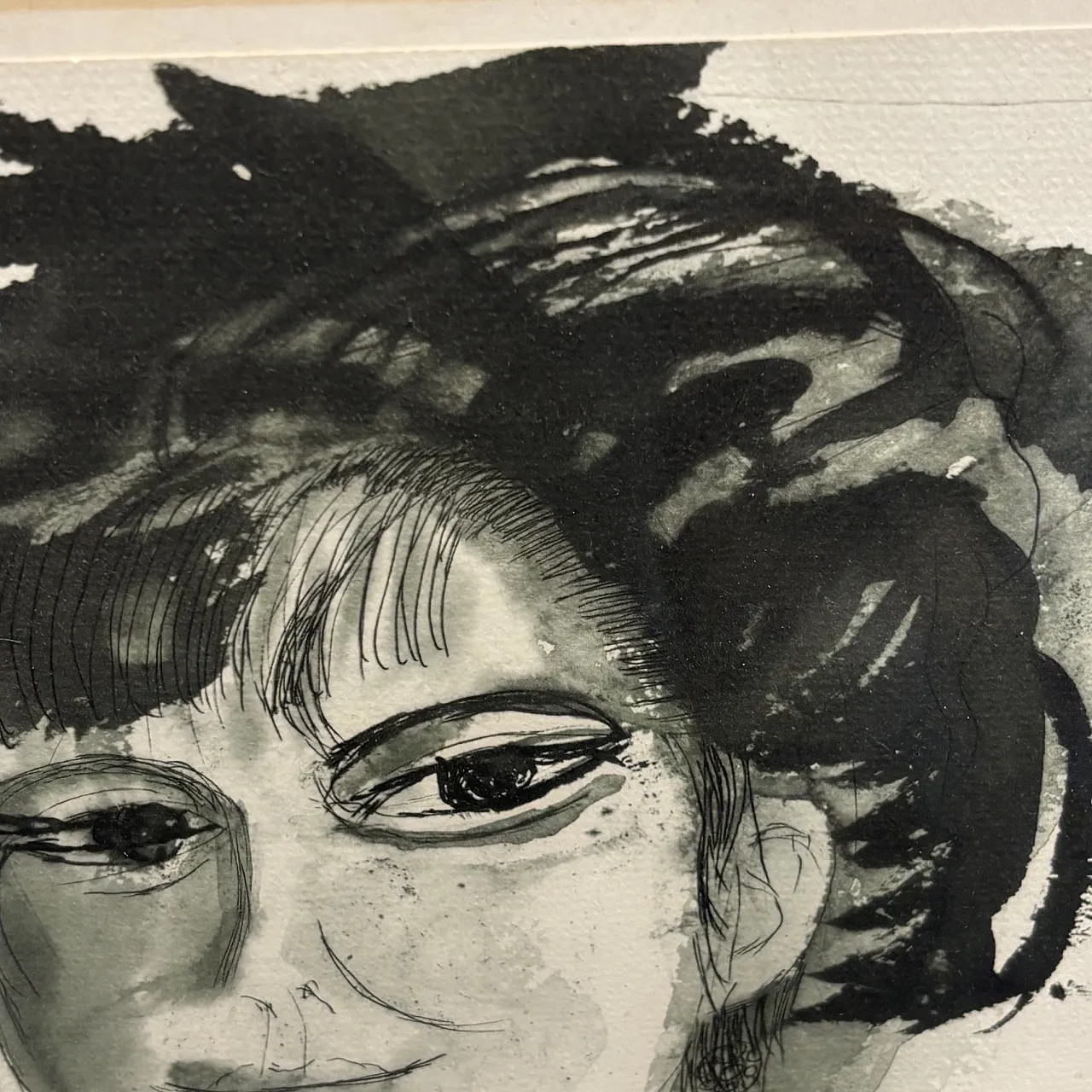 Dipinto Acquarello Bruno Cassinari “Volto di donna“, 1961 7
