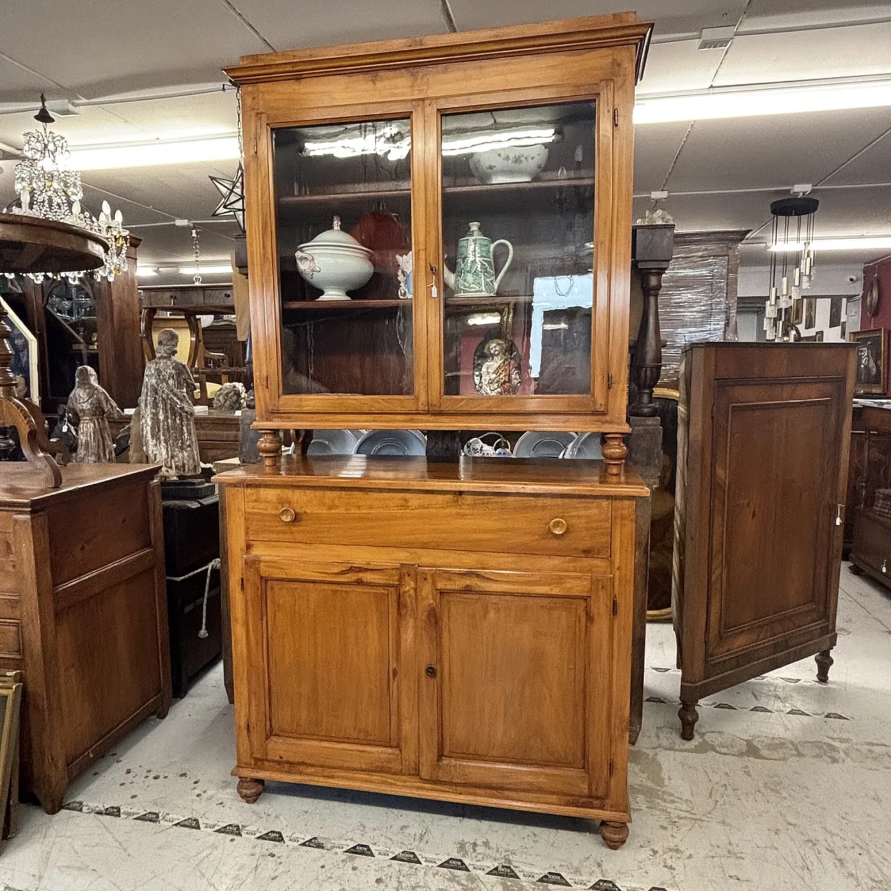 Double body sideboard in solid cherry wood Tuscany, early 19th century 1