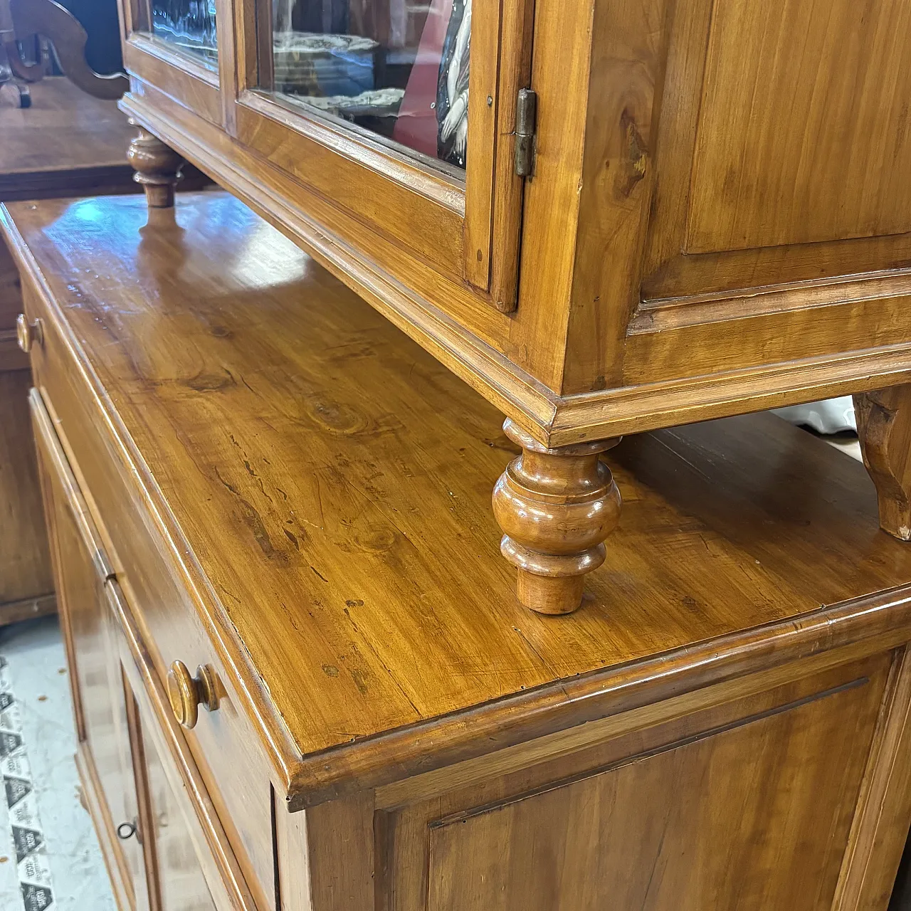 Double body sideboard in solid cherry wood Tuscany, early 19th century 5
