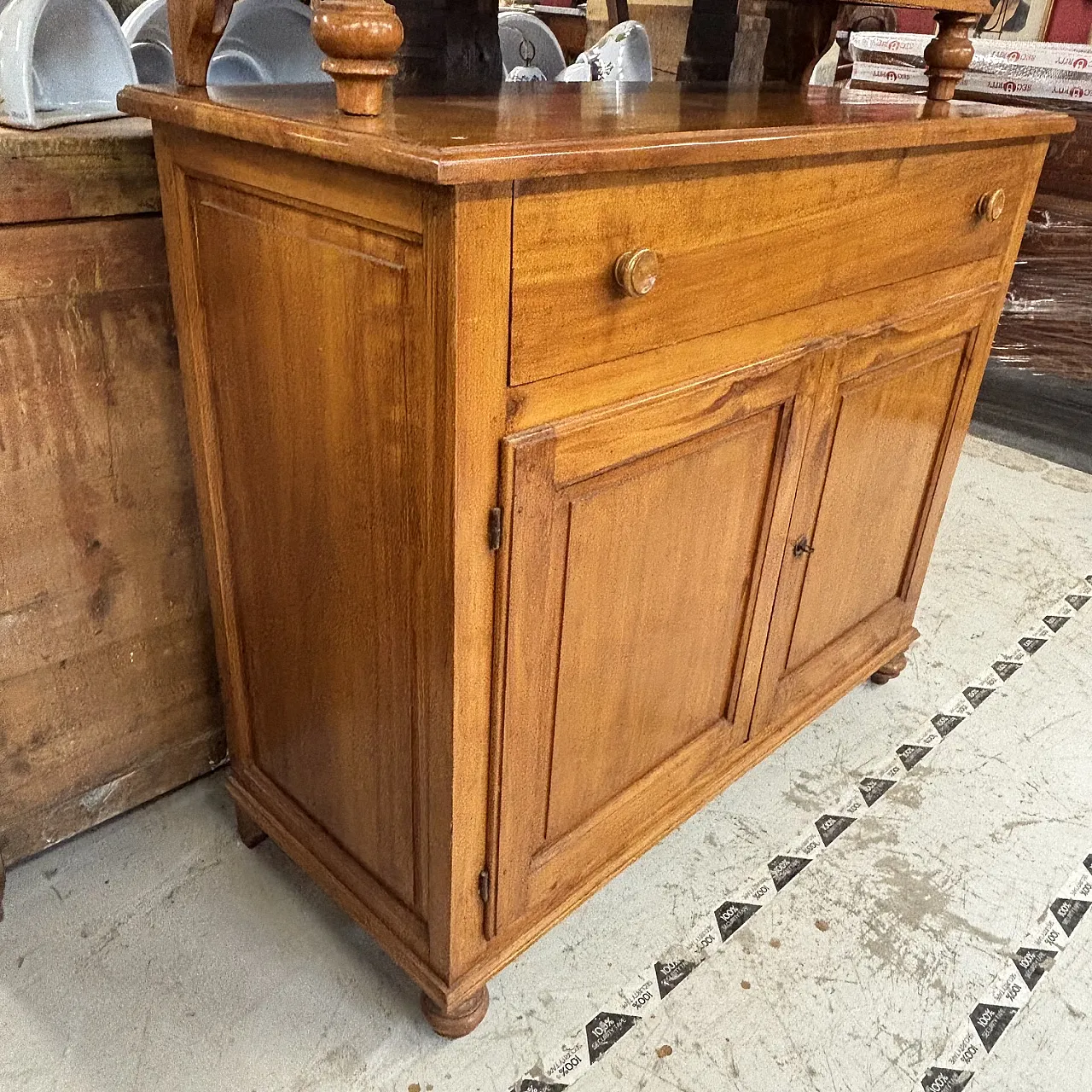 Double body sideboard in solid cherry wood Tuscany, early 19th century 11