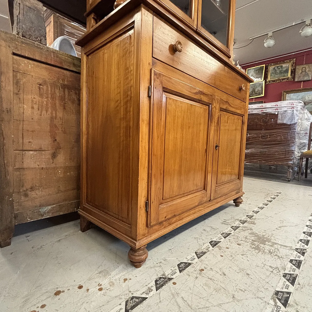Double body sideboard in solid cherry wood Tuscany, early 19th century 15