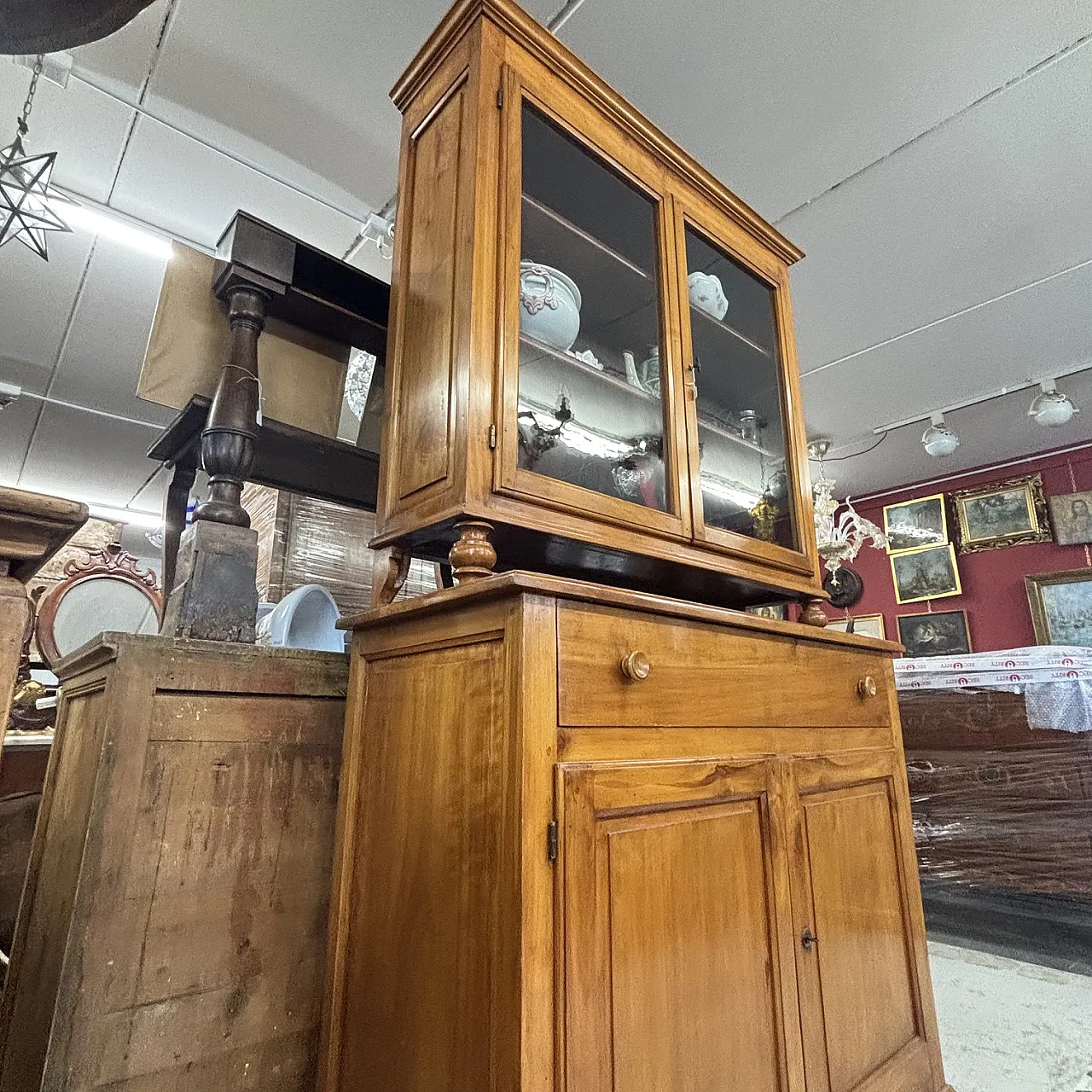 Double body sideboard in solid cherry wood Tuscany, early 19th century 16
