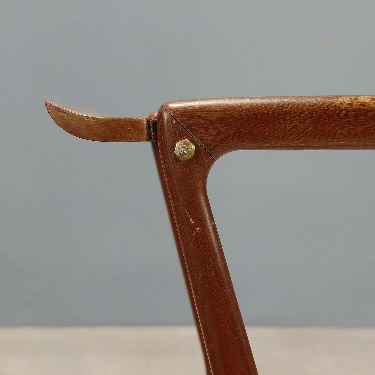 Carrello di servizio in faggio e vetro, metà '900 4