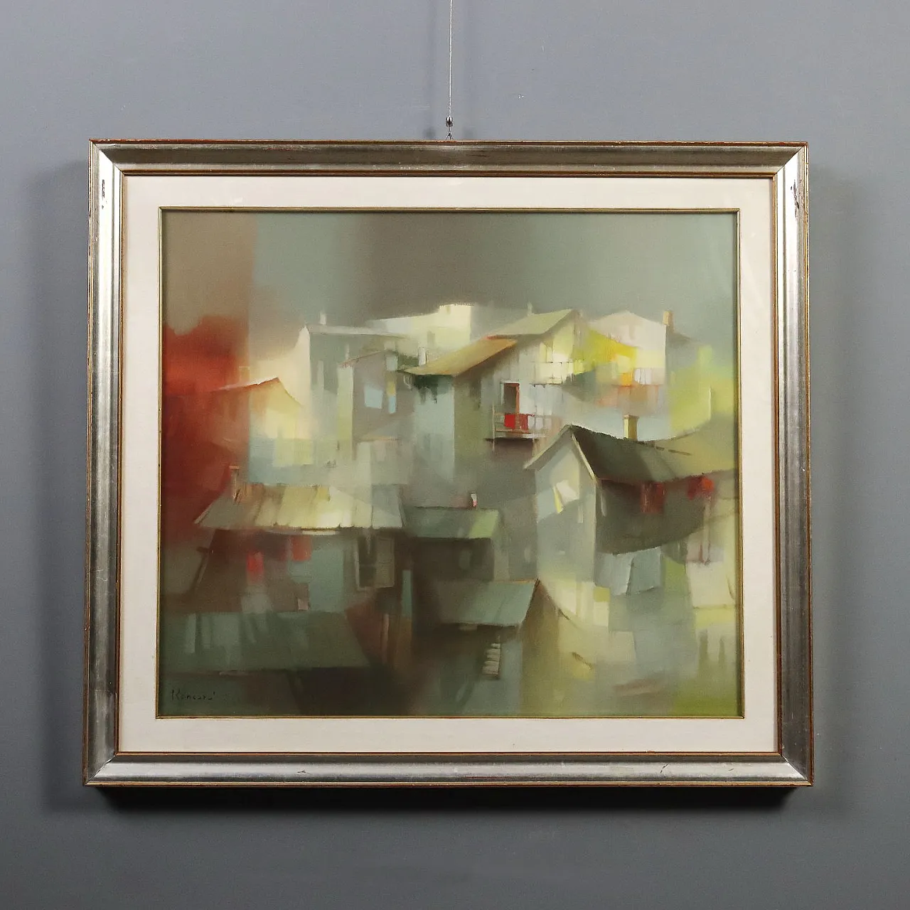 Painting by Davide Roncarà, Towards Bormio, 1980s 1