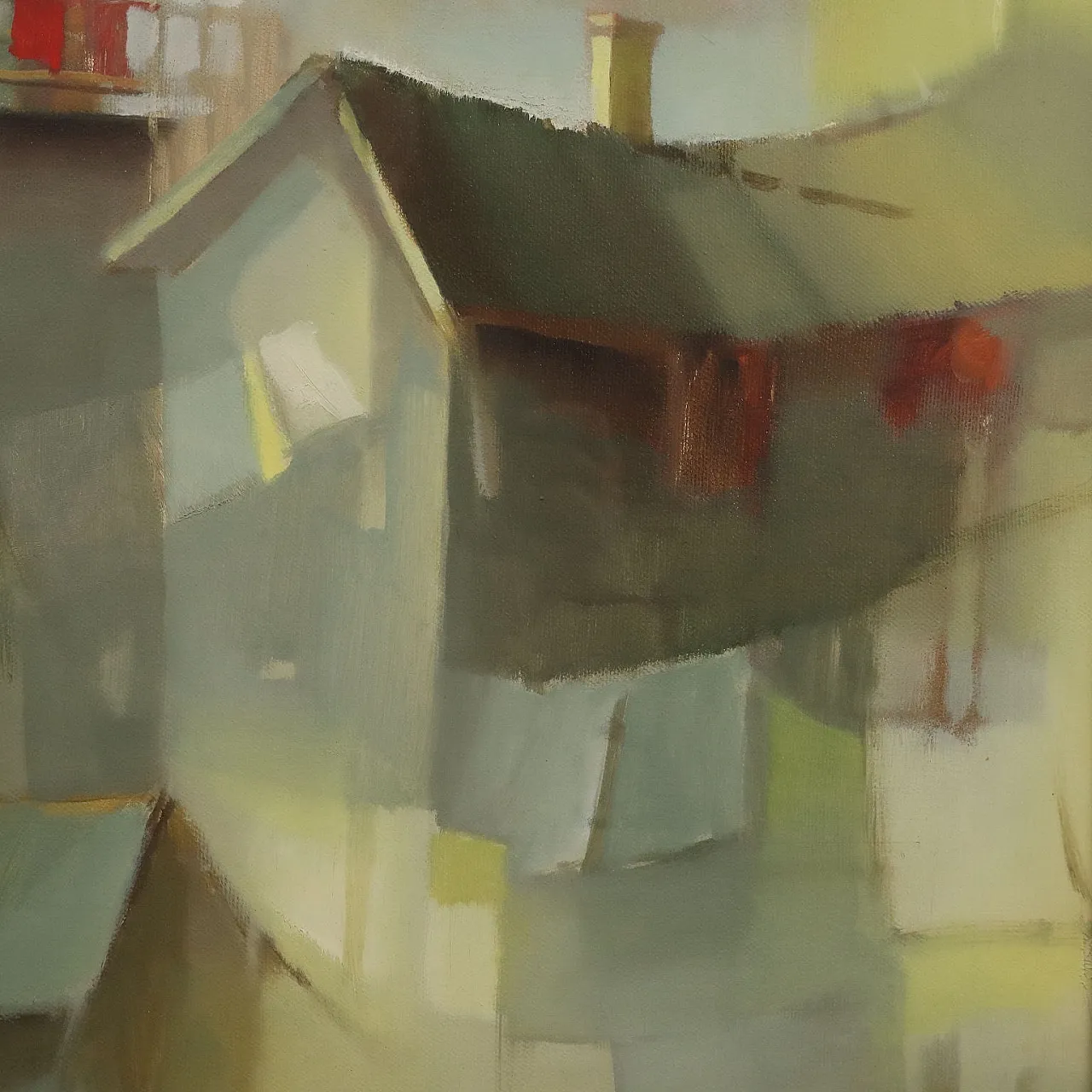 Painting by Davide Roncarà, Towards Bormio, 1980s 5
