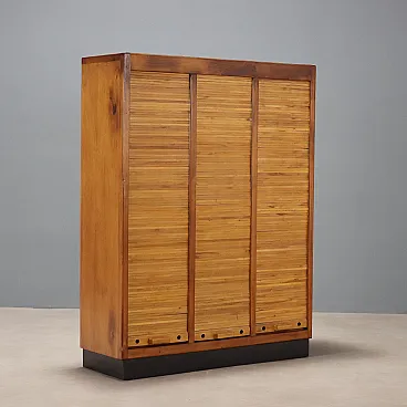 Walnut veneered wood cabinet and black ant top, 20th century
