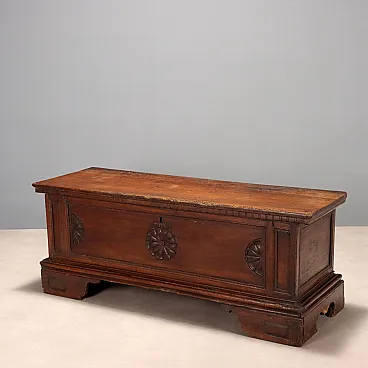 Chest carved and decorated in walnut, 18th century