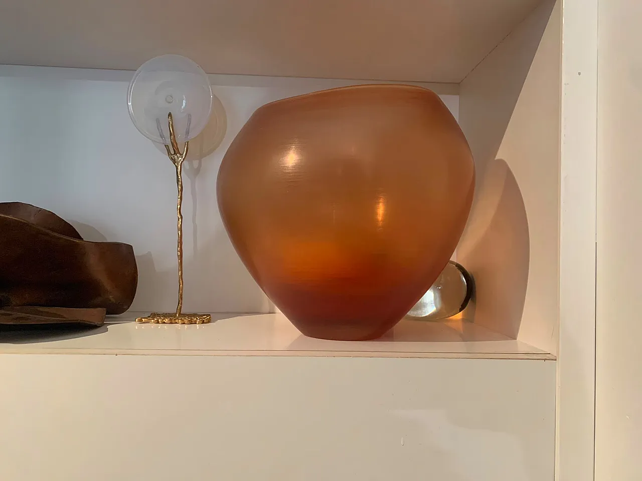 Amber Incisi vase signed by Paolo Venini, 1956 2