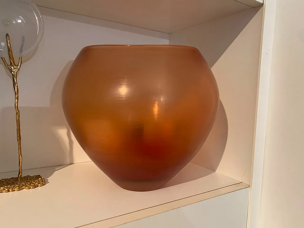 Amber Incisi vase signed by Paolo Venini, 1956 4