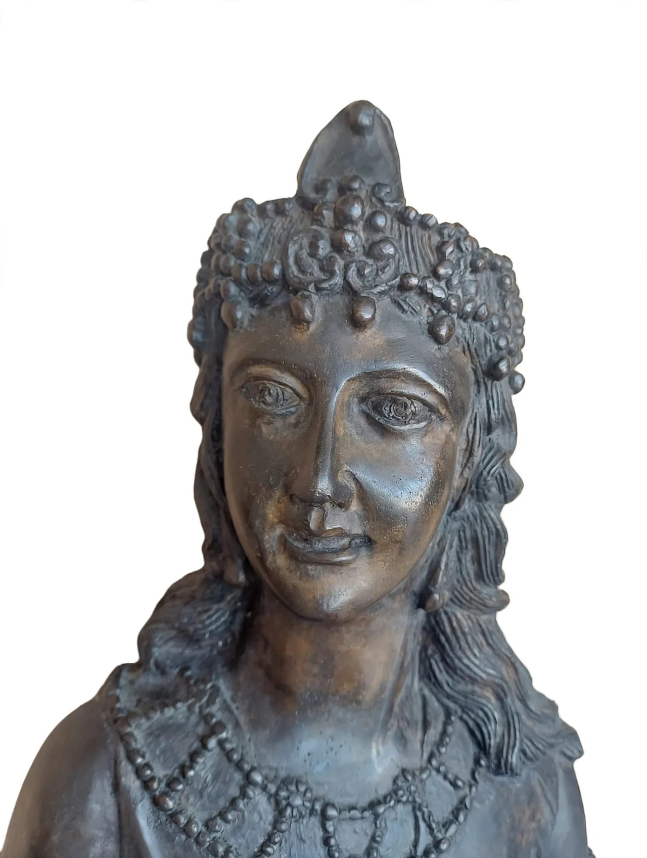Large bronze sculpture with marble base, late 19th century. 6