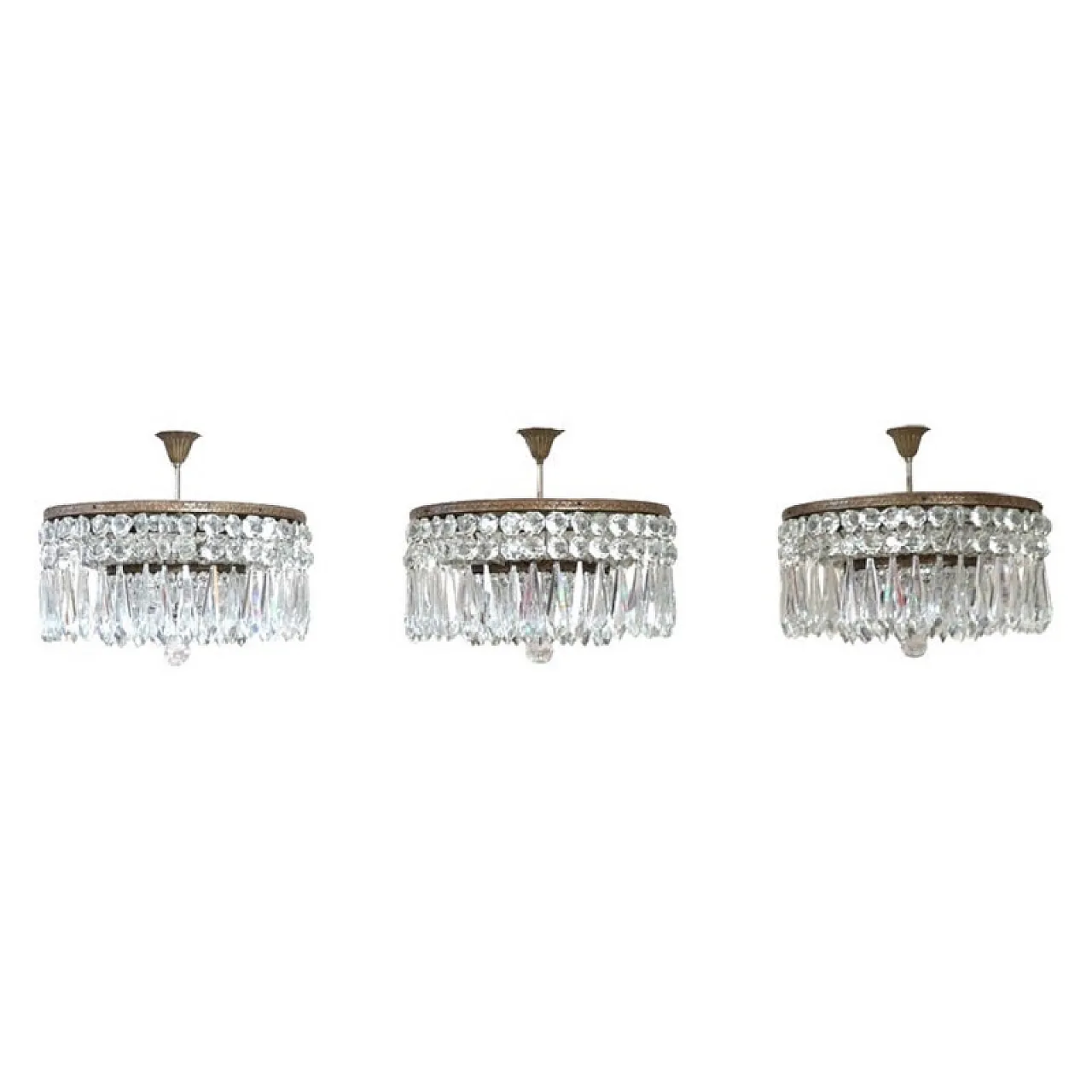 Set of three elegant chandeliers, early 1900s 1
