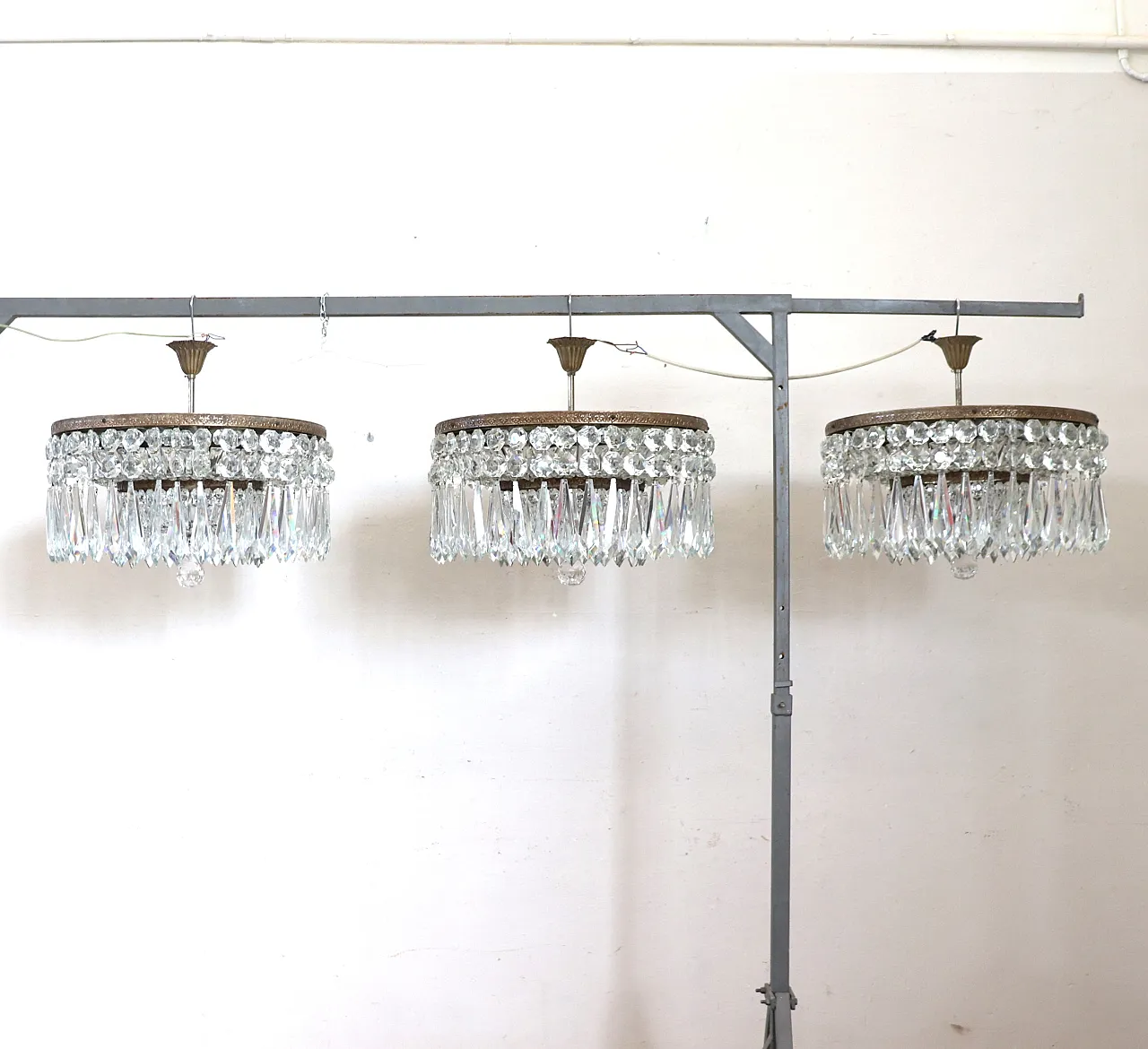 Set of three elegant chandeliers, early 1900s 12