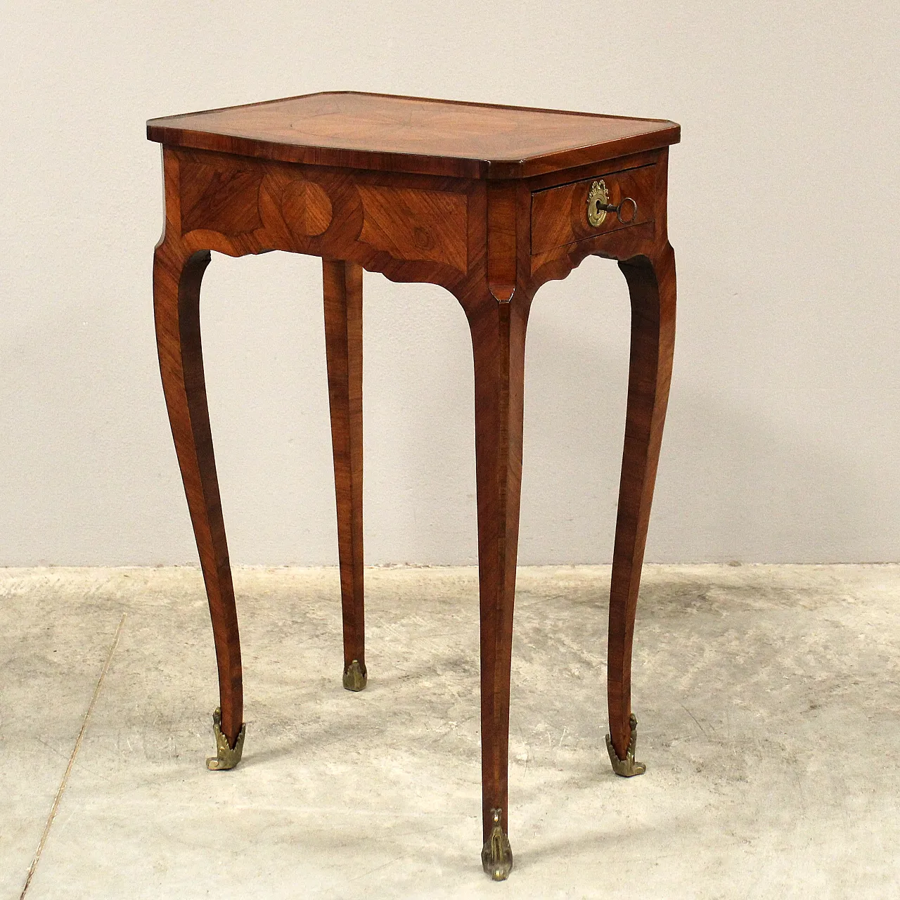 Tavolino intarsiato Napoleone III '800 2