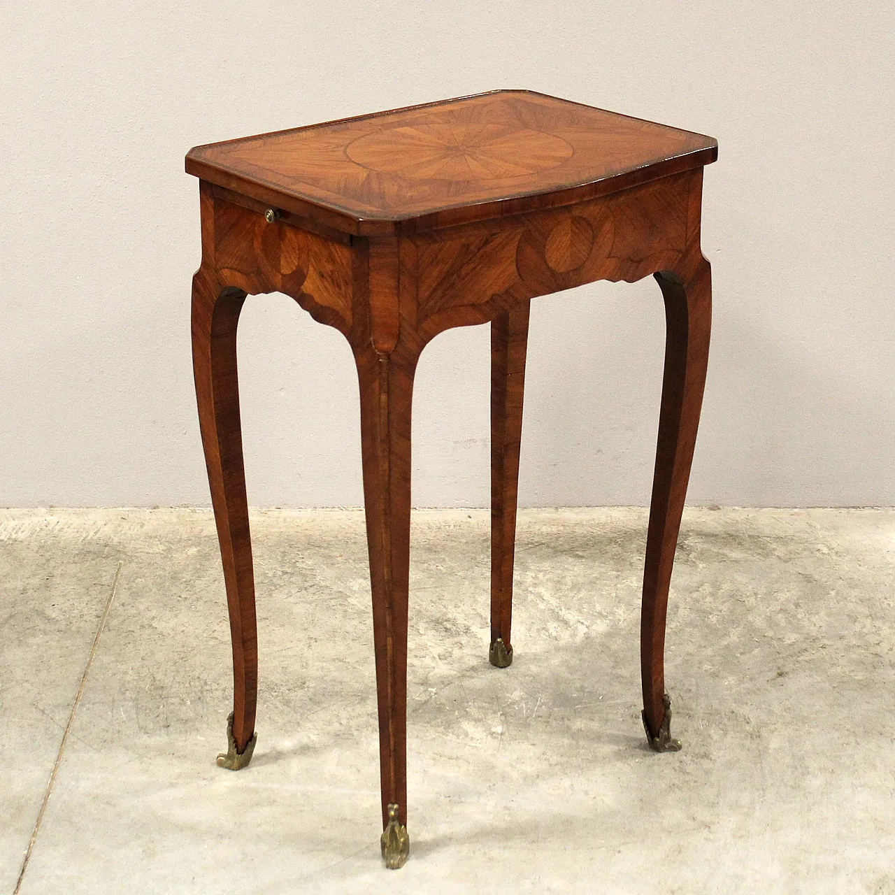 Tavolino intarsiato Napoleone III '800 3