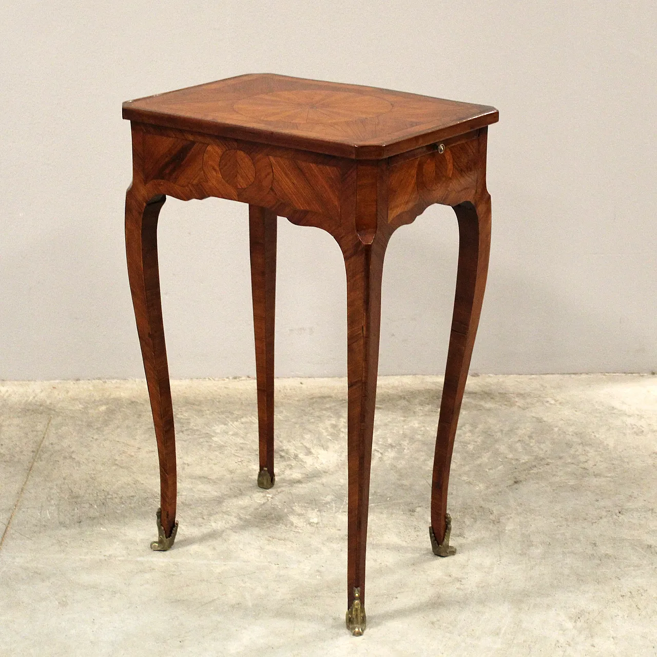Tavolino intarsiato Napoleone III '800 4
