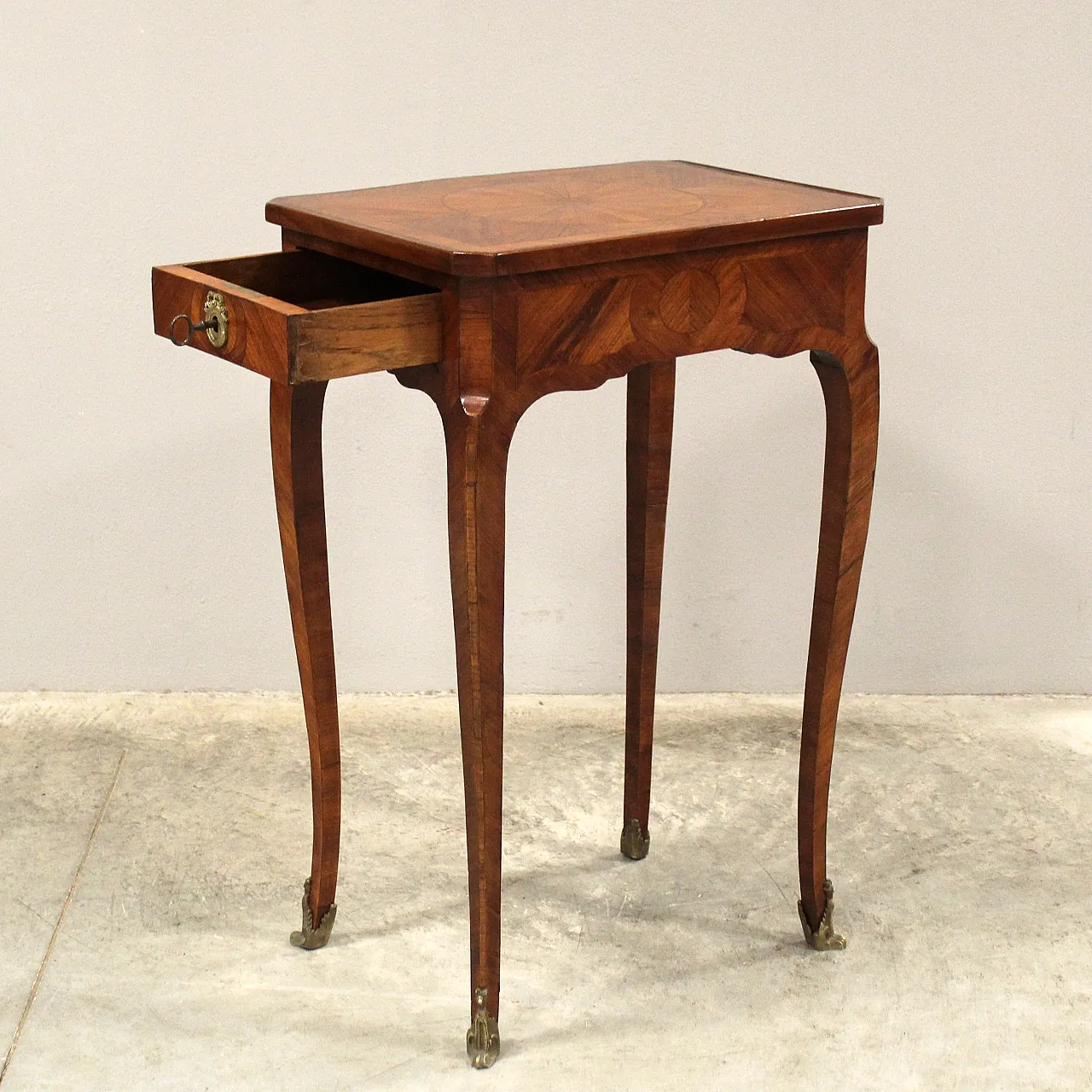 Tavolino intarsiato Napoleone III '800 5