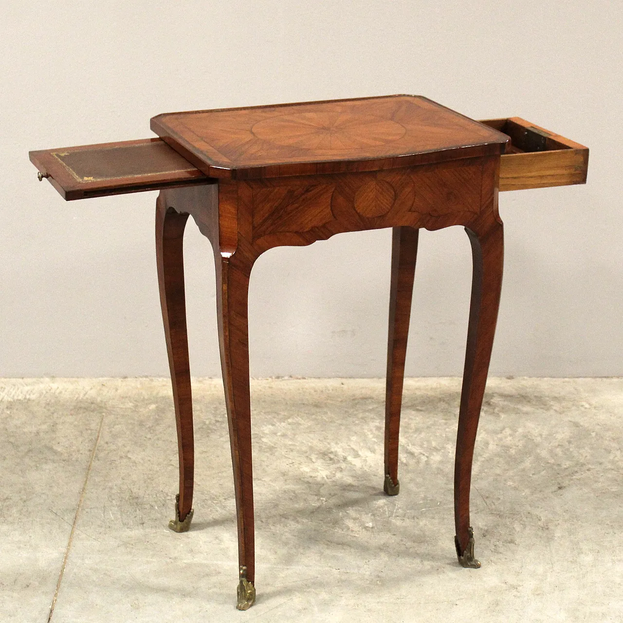Tavolino intarsiato Napoleone III '800 10