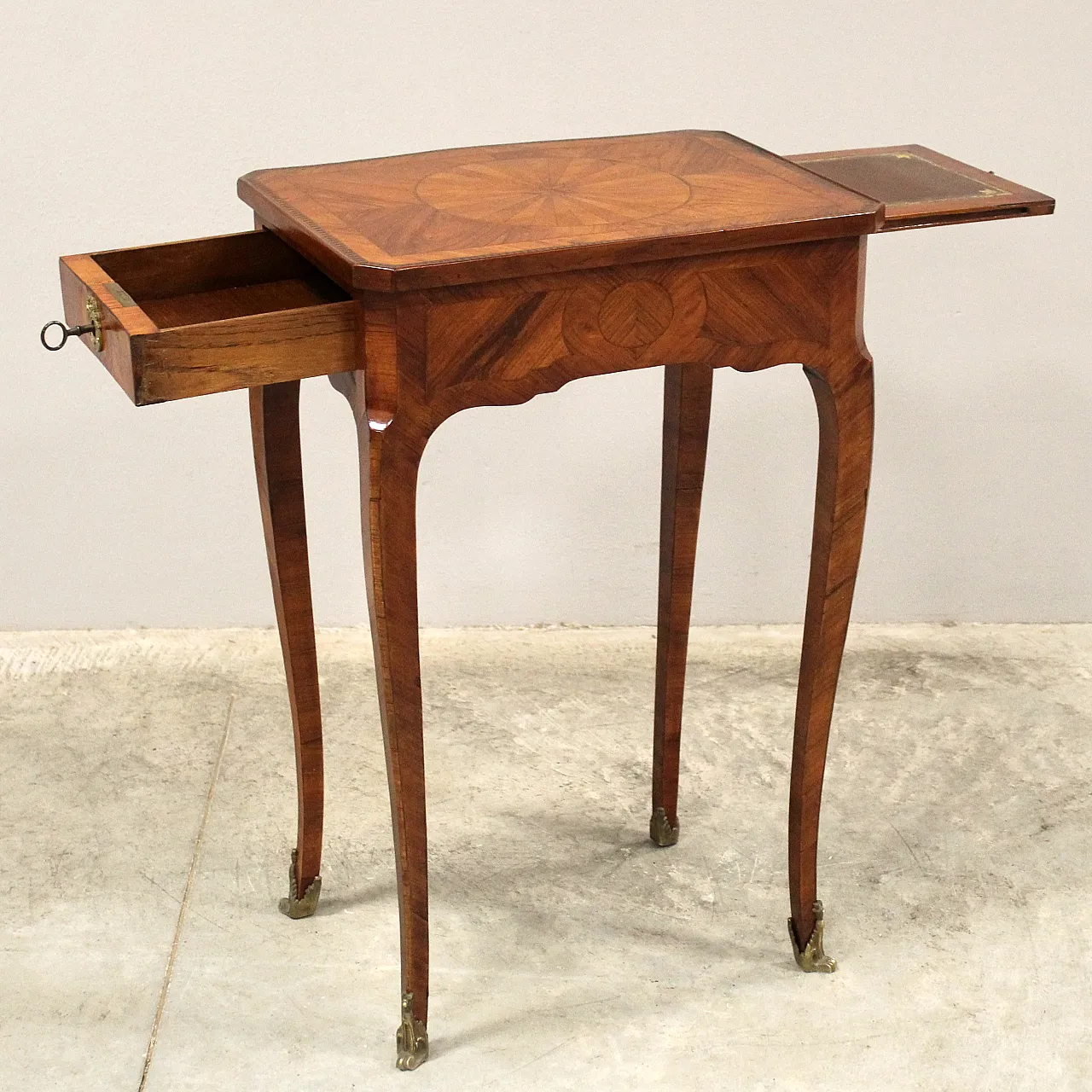 Tavolino intarsiato Napoleone III '800 11