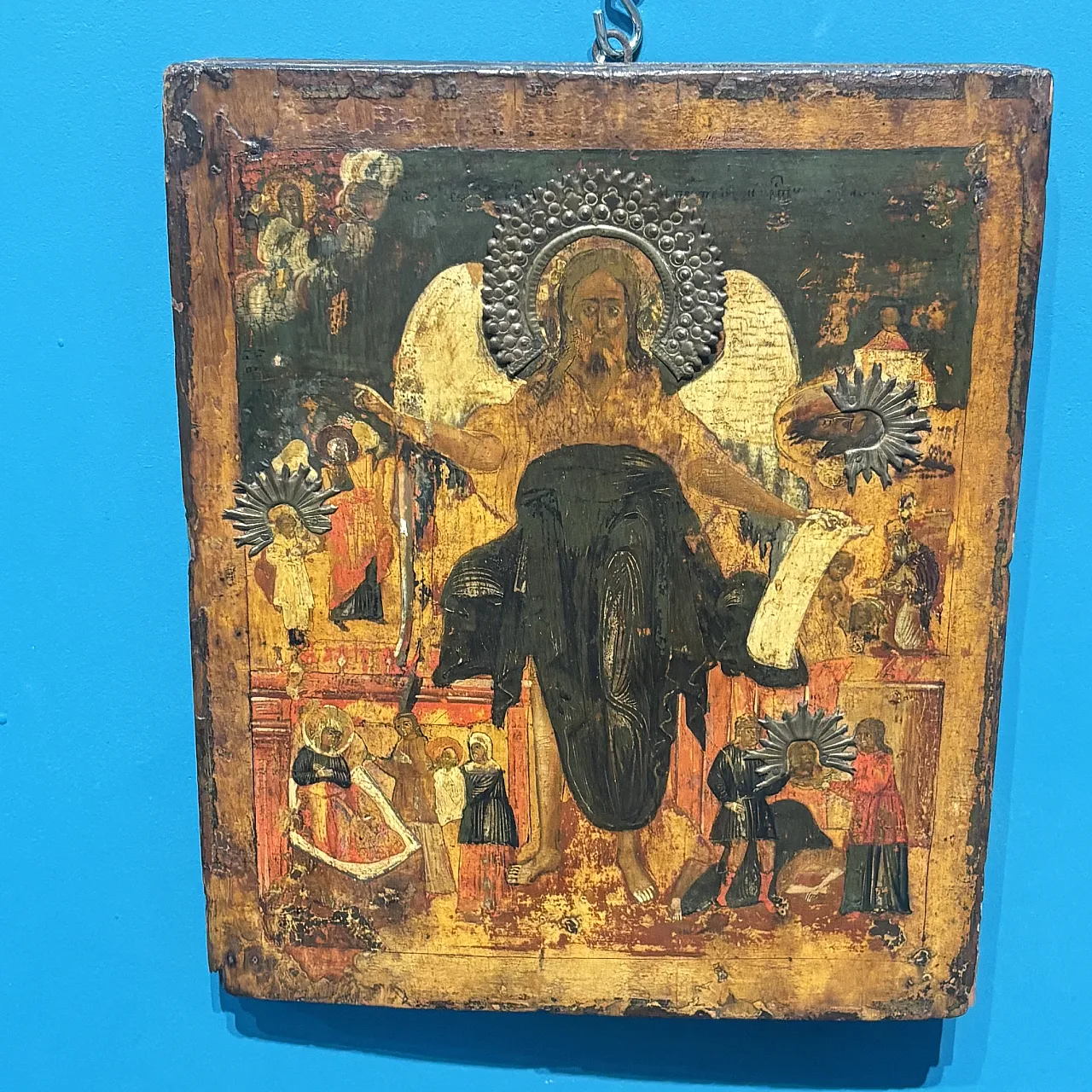 Orthodox icon with Saint John the Baptist Angel in the desert, 18th c. 1